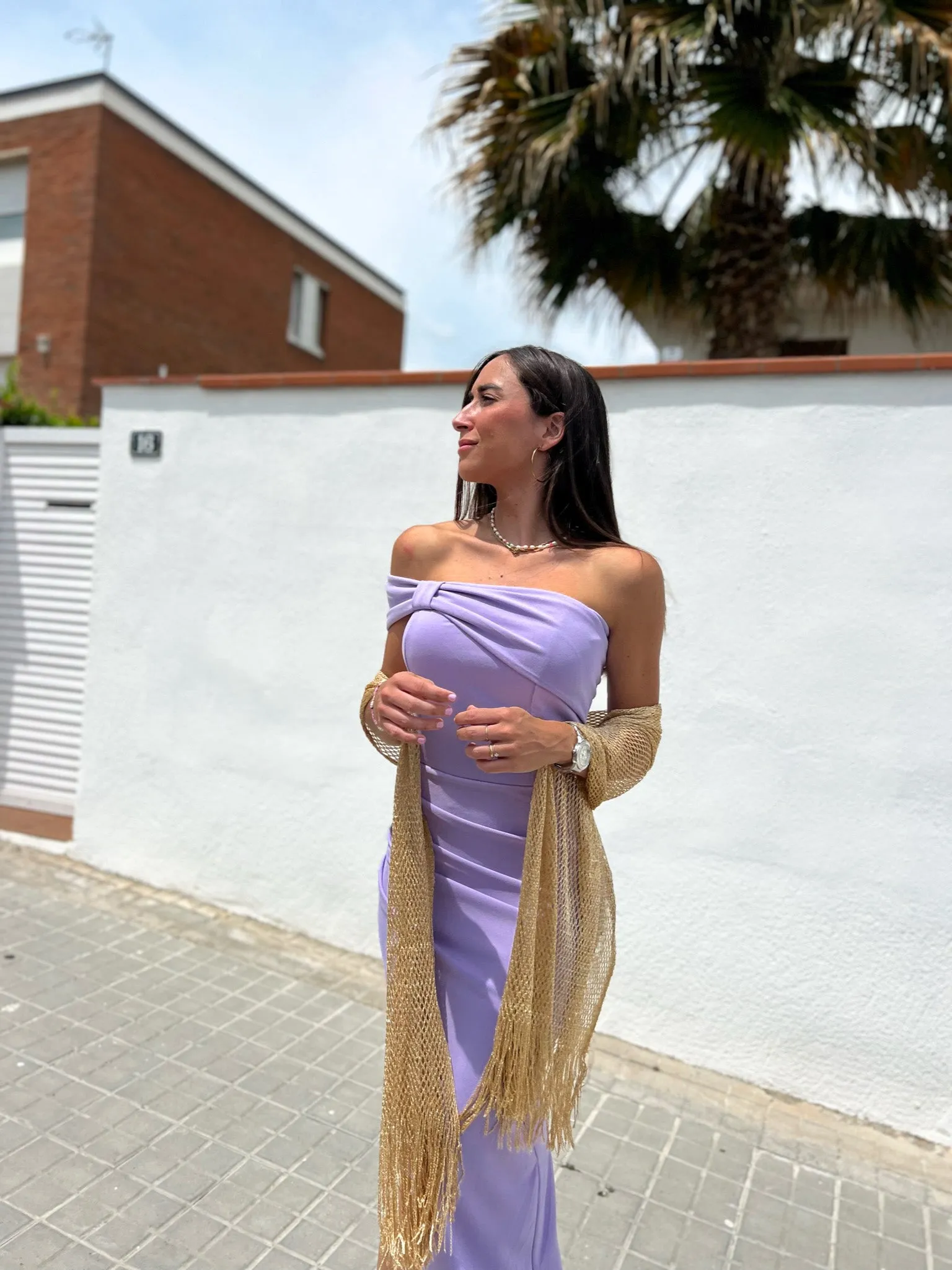 Chal metalizado dorado flecos sold by Sorellas product image thumbnail 5