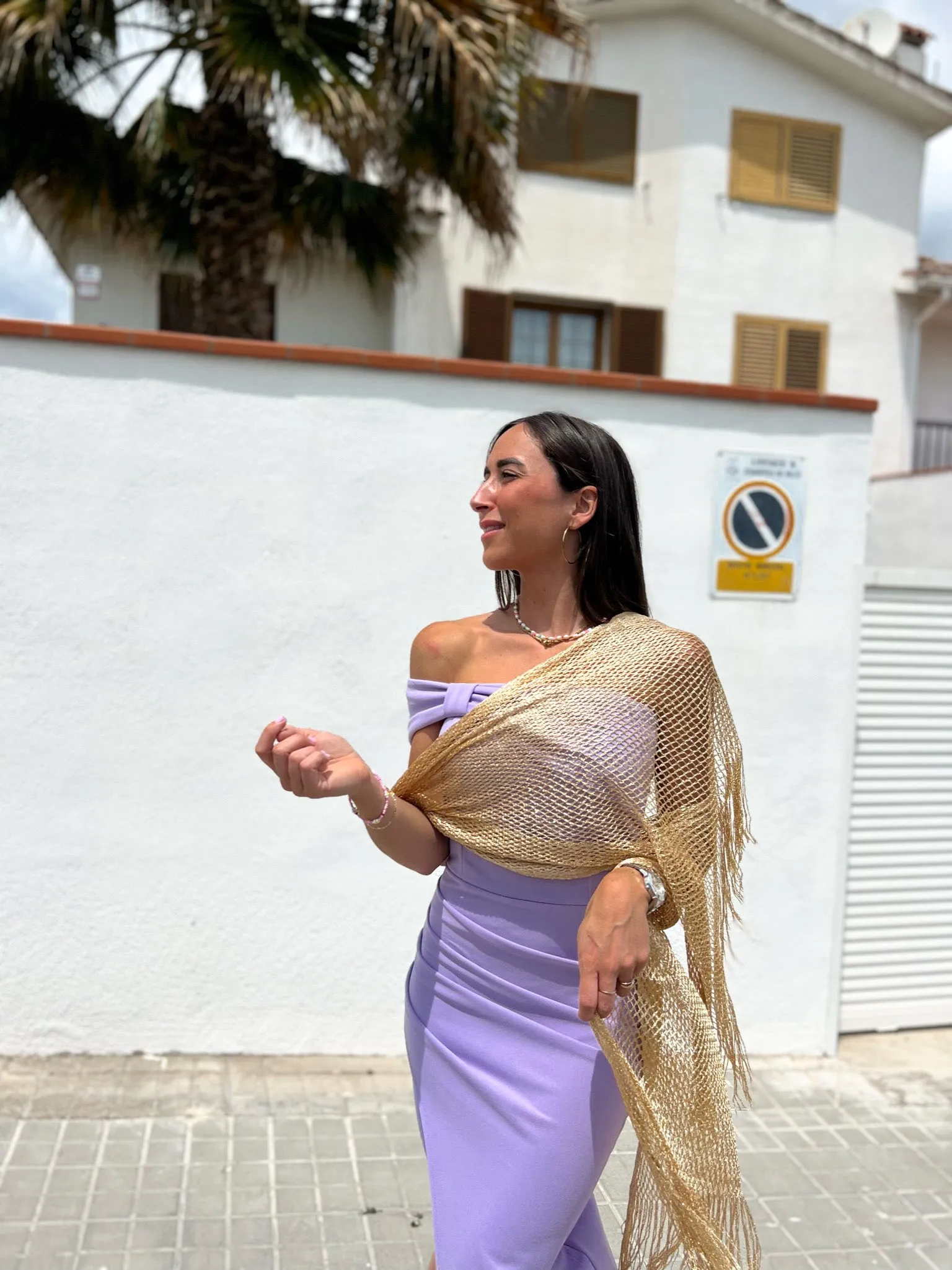 Chal metalizado dorado flecos sold by Sorellas product image thumbnail 4