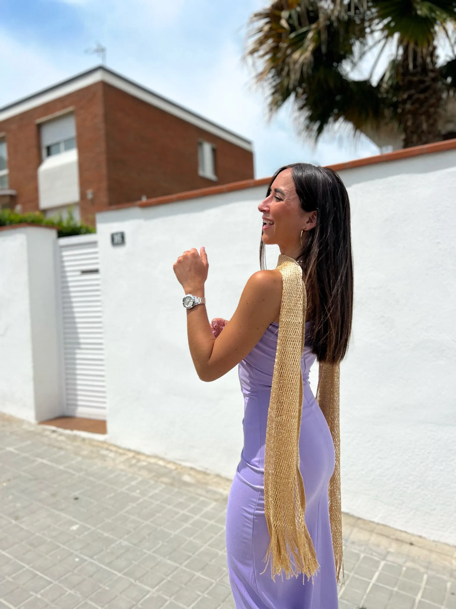 Chal metalizado dorado flecos sold by Sorellas product image thumbnail 3