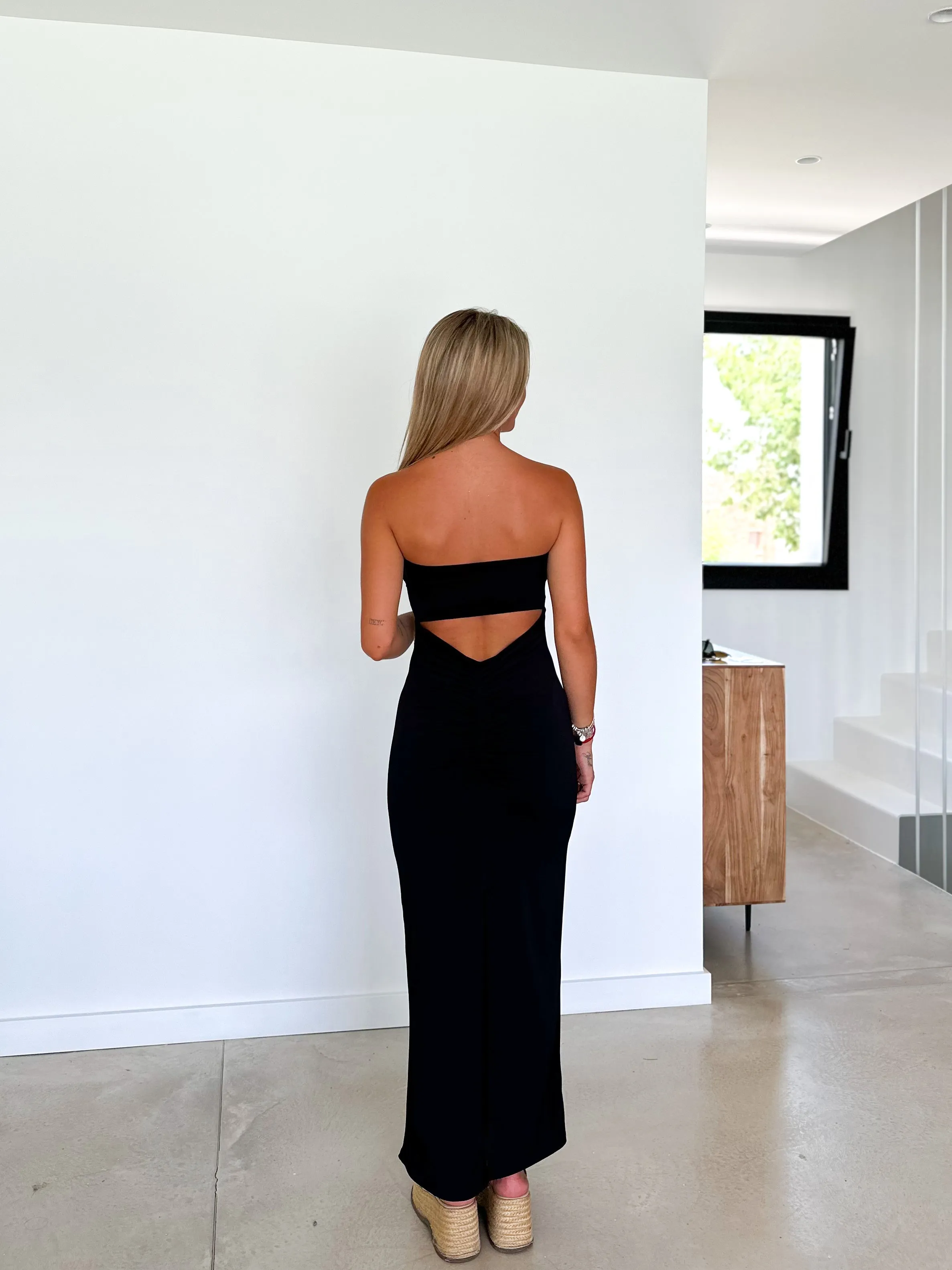 Vestido palabra espalda frunce negro sold by Sorellas product image thumbnail 5