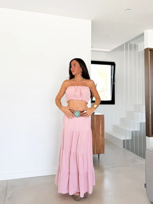 Conjunto largo romántico rosa sold by Sorellas