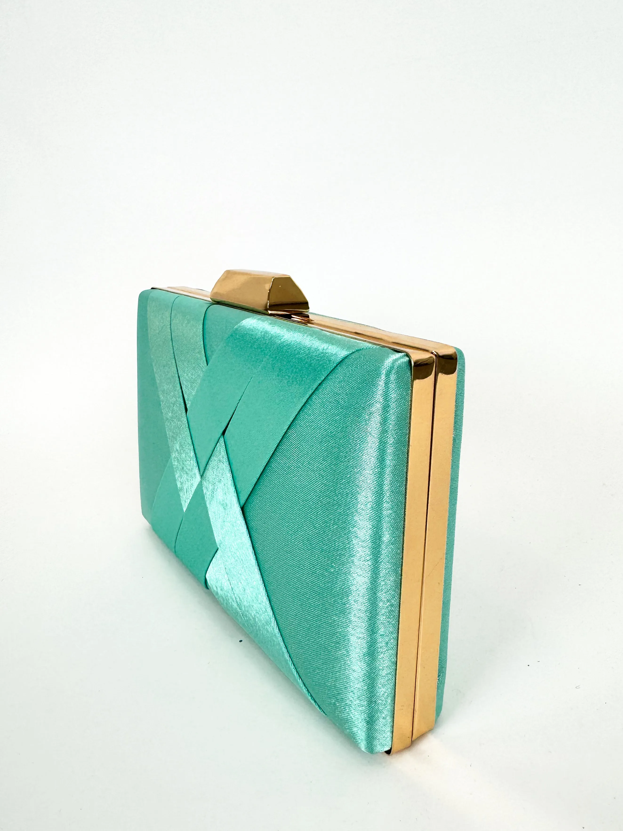 Clutch satinado verde turquesa sold by Sorellas product image thumbnail 3