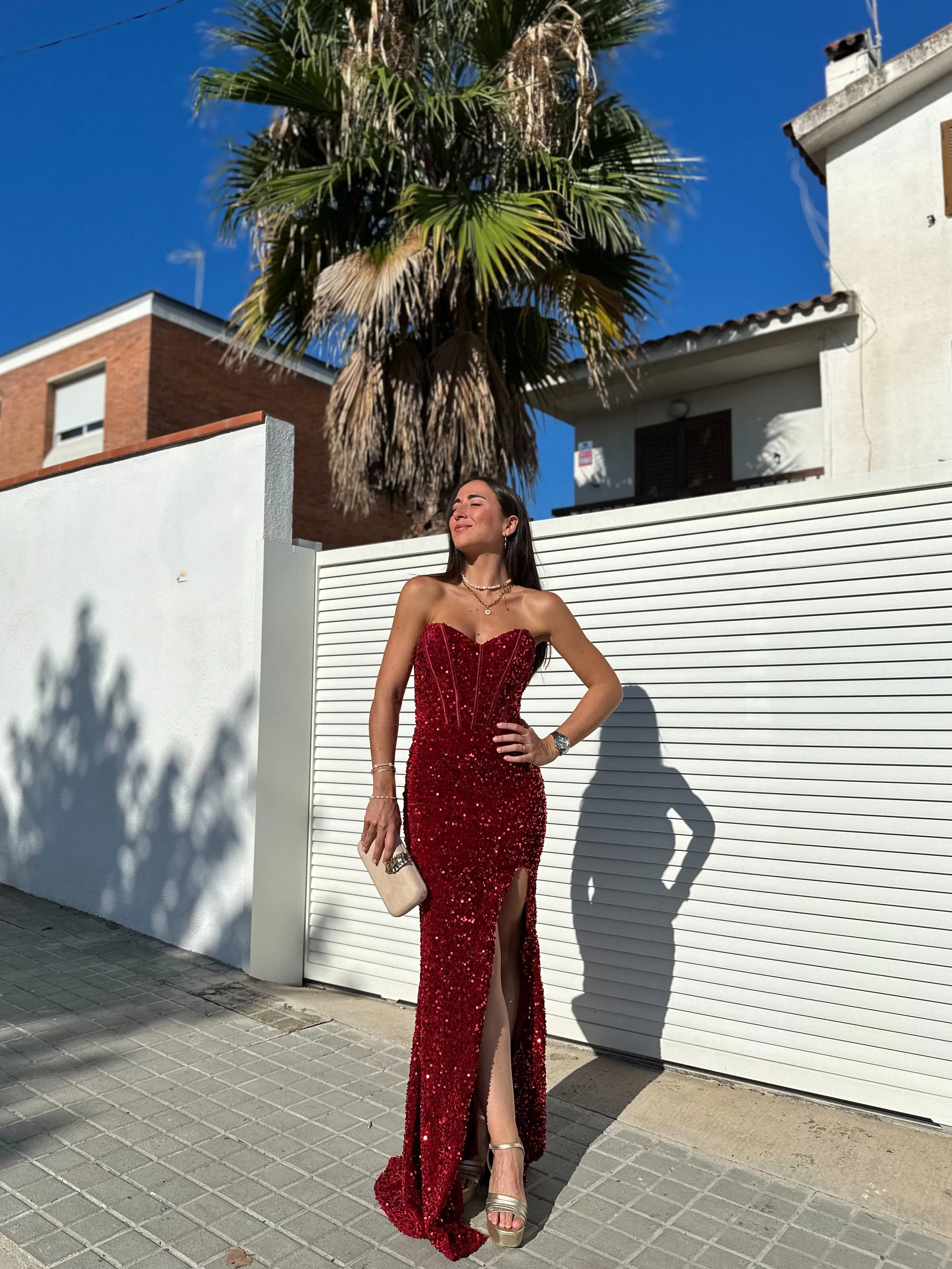 Vestido corse sirena glitter burdeos sold by Sorellas product image thumbnail 4