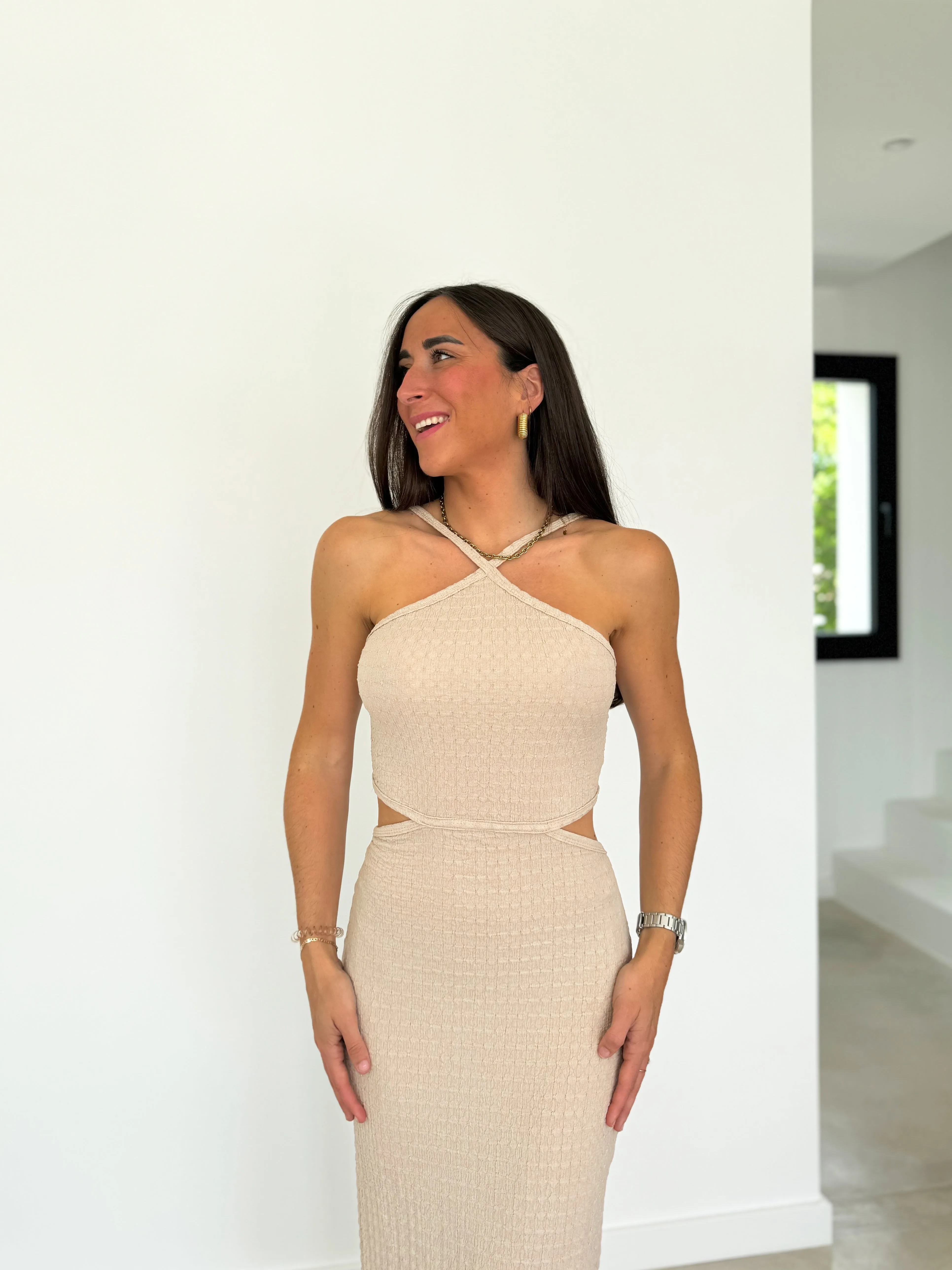 Vestido halter bambula beige sold by Sorellas product image thumbnail 5