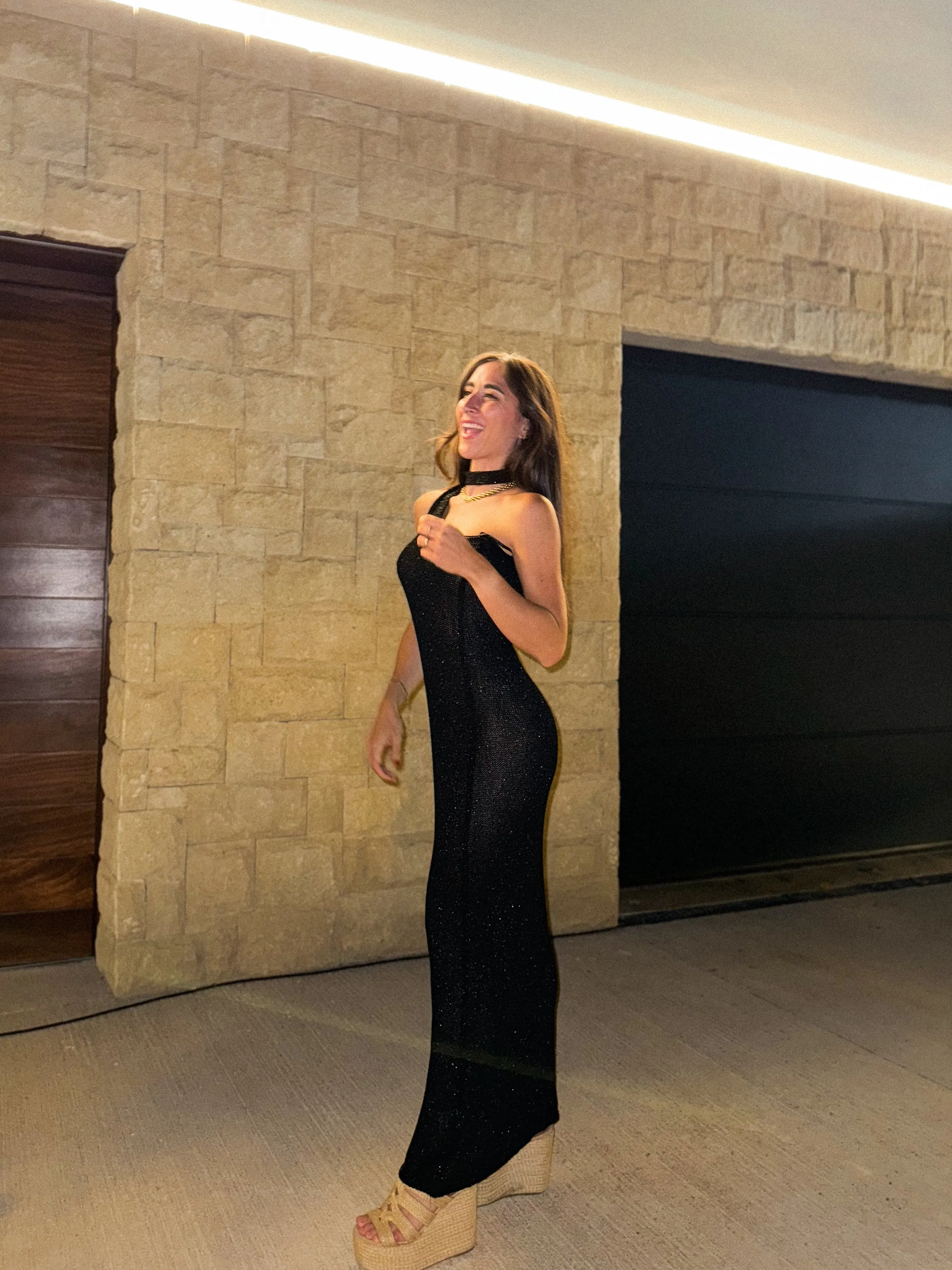 Vestido punto choker negro sold by Sorellas