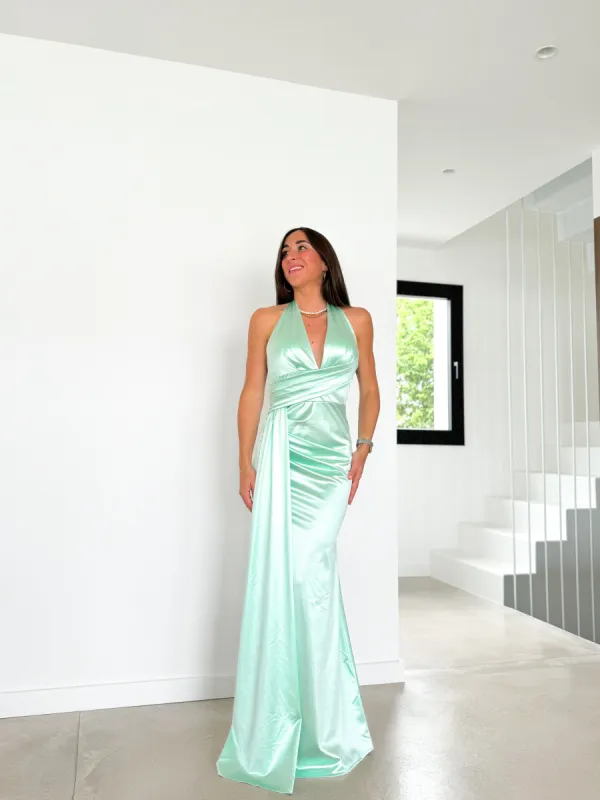 Vestido banda pico satin menta sold by Sorellas