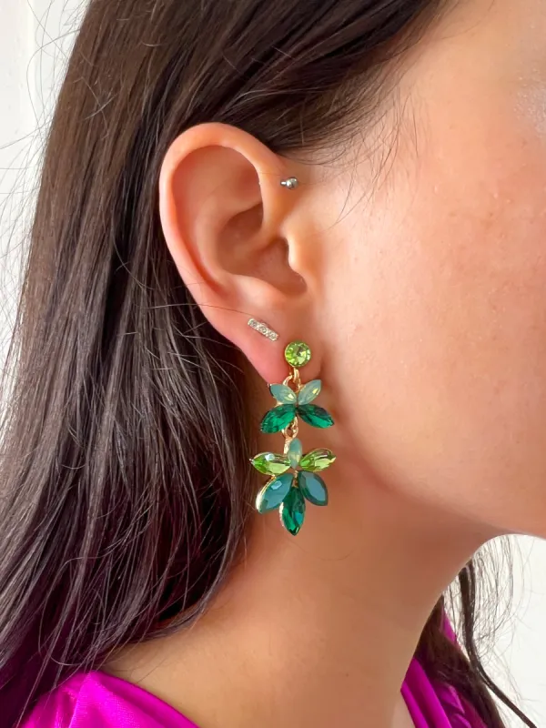 Pendientes piedras tres verdes sold by Sorellas