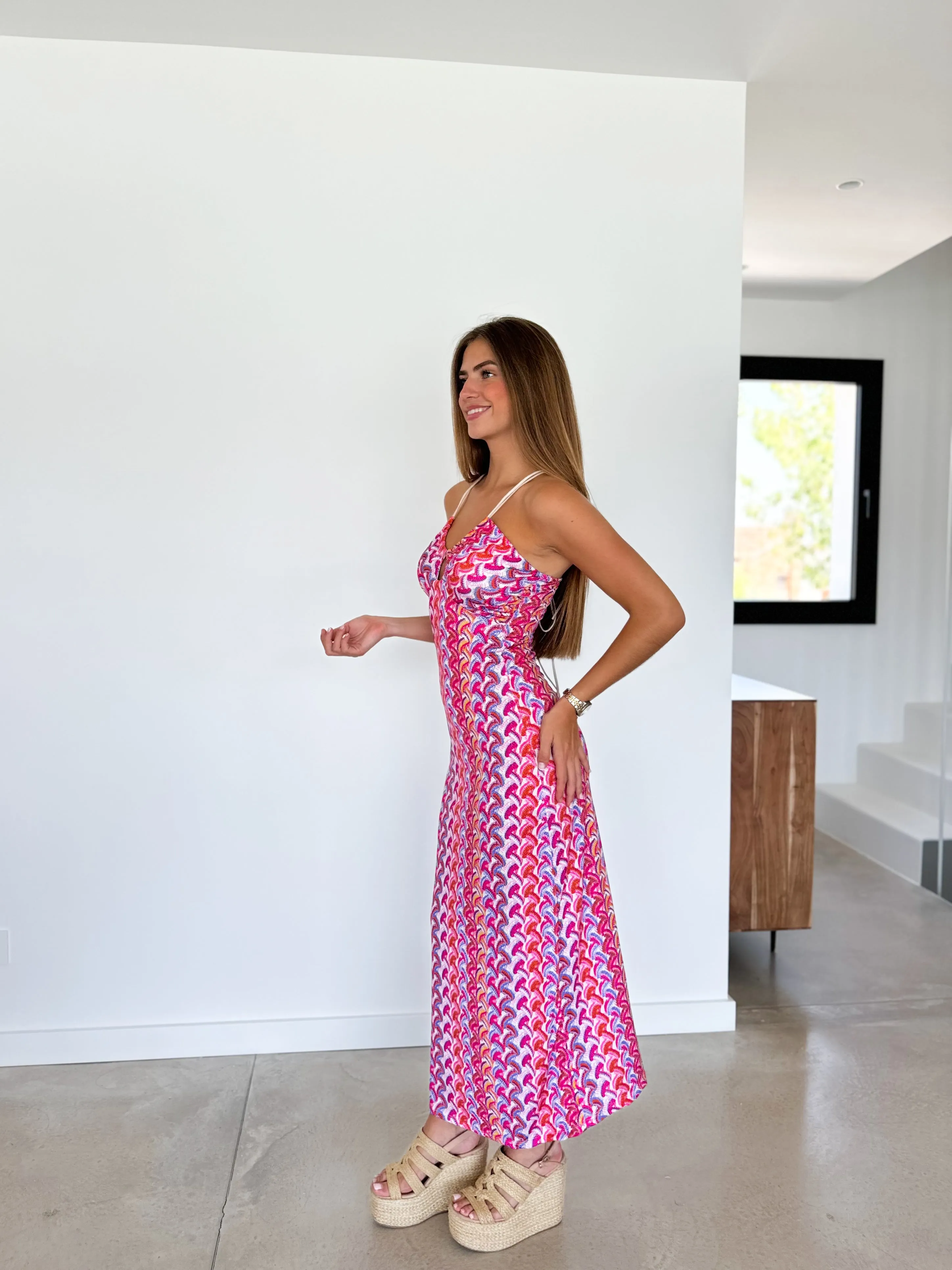 Vestido halter cenefa rosa sold by Sorellas product image thumbnail 3