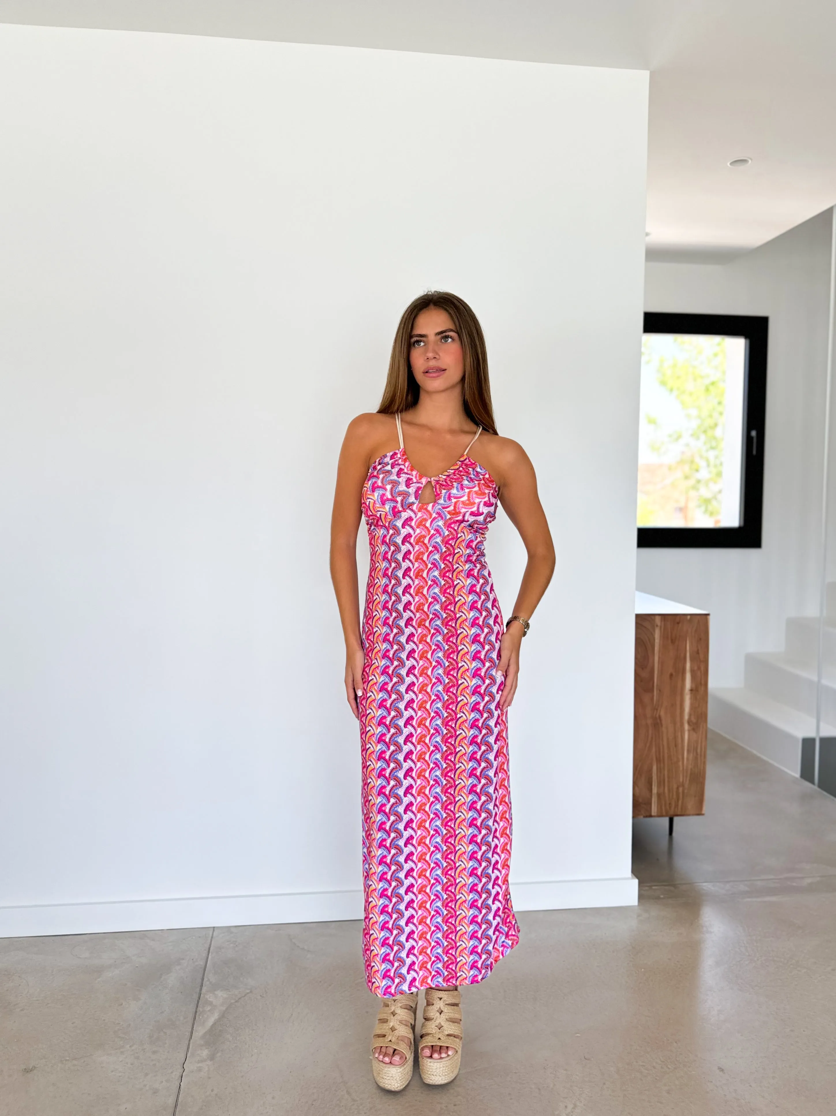 Vestido halter cenefa rosa sold by Sorellas