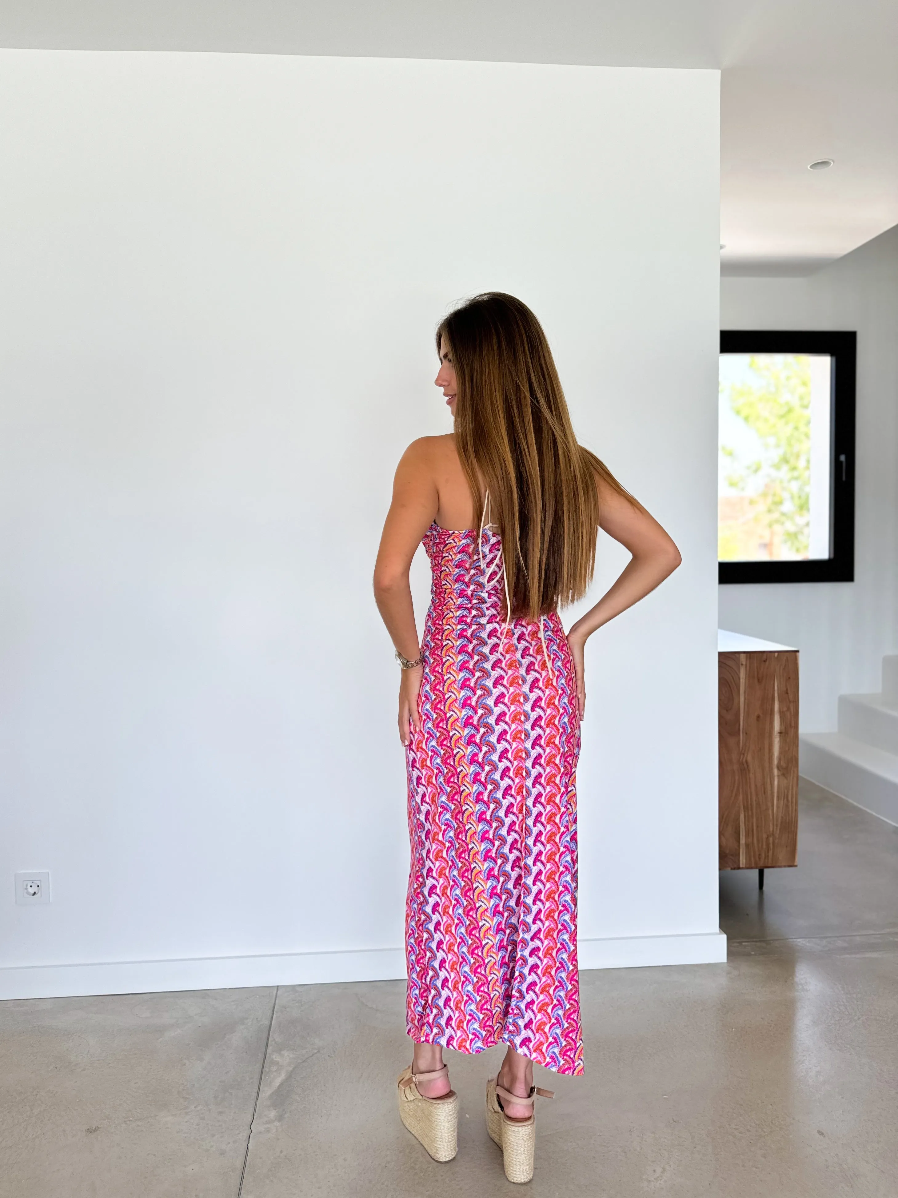 Vestido halter cenefa rosa sold by Sorellas product image thumbnail 2