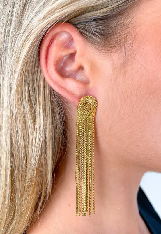 Pendientes cascada dorado sold by Sorellas