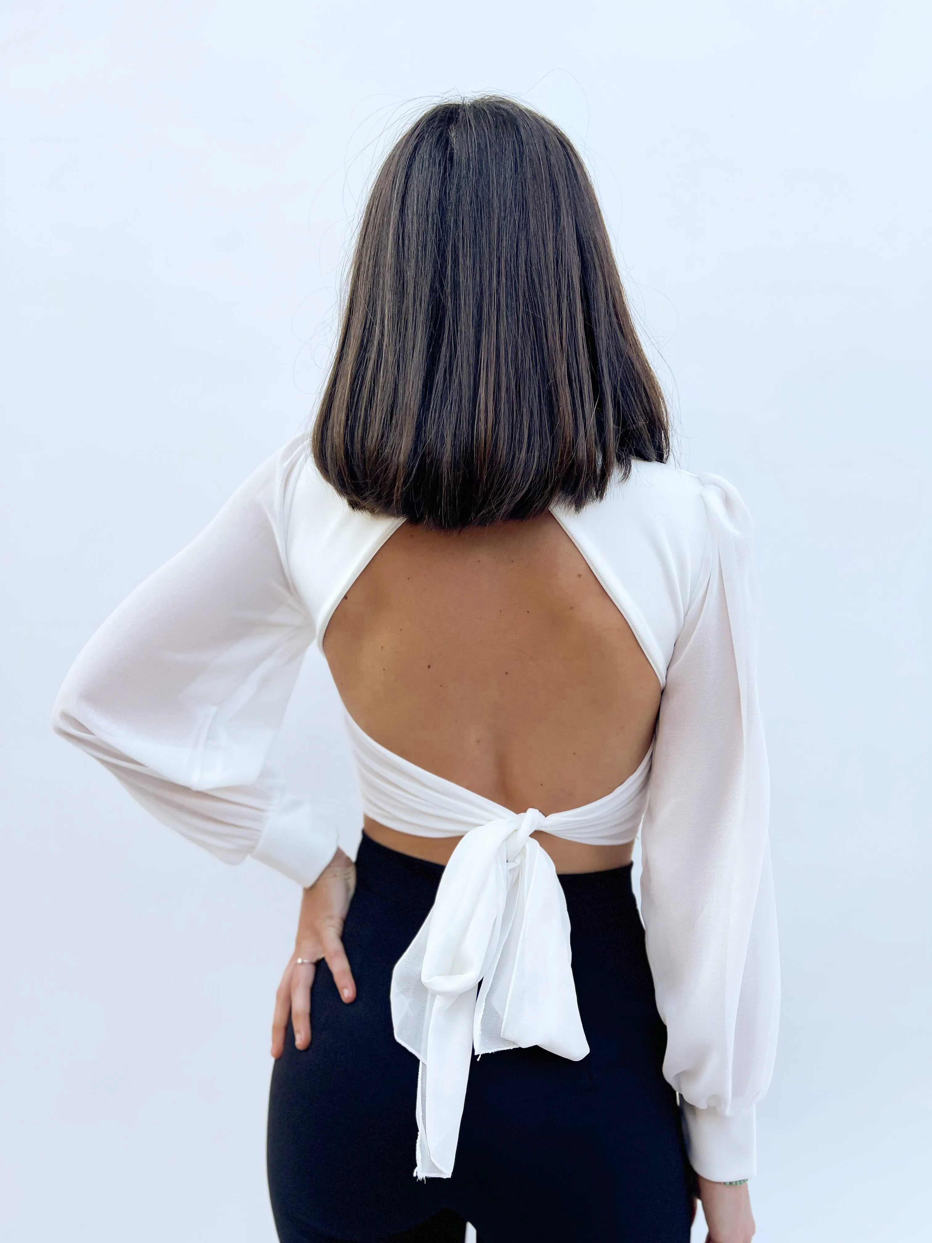 Top gasa corazón blanco sold by Sorellas