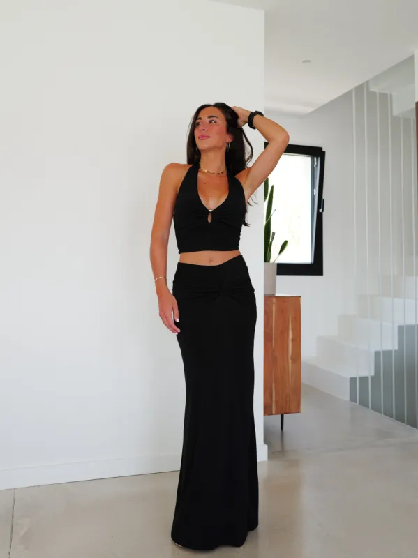 Conjunto largo anilla nudo negro sold by Sorellas