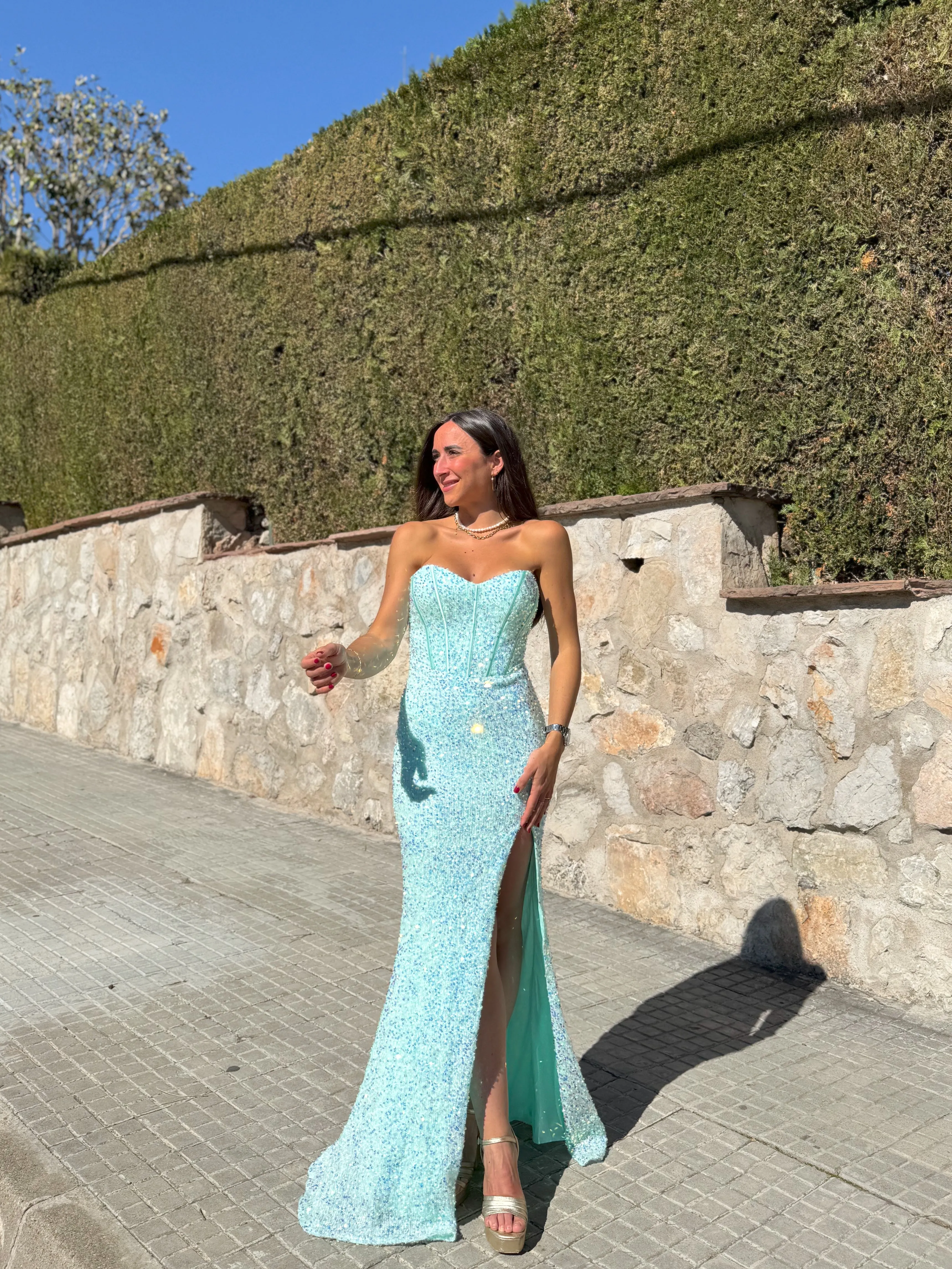 Vestido corse sirena glitter turquesa sold by Sorellas product image thumbnail 2