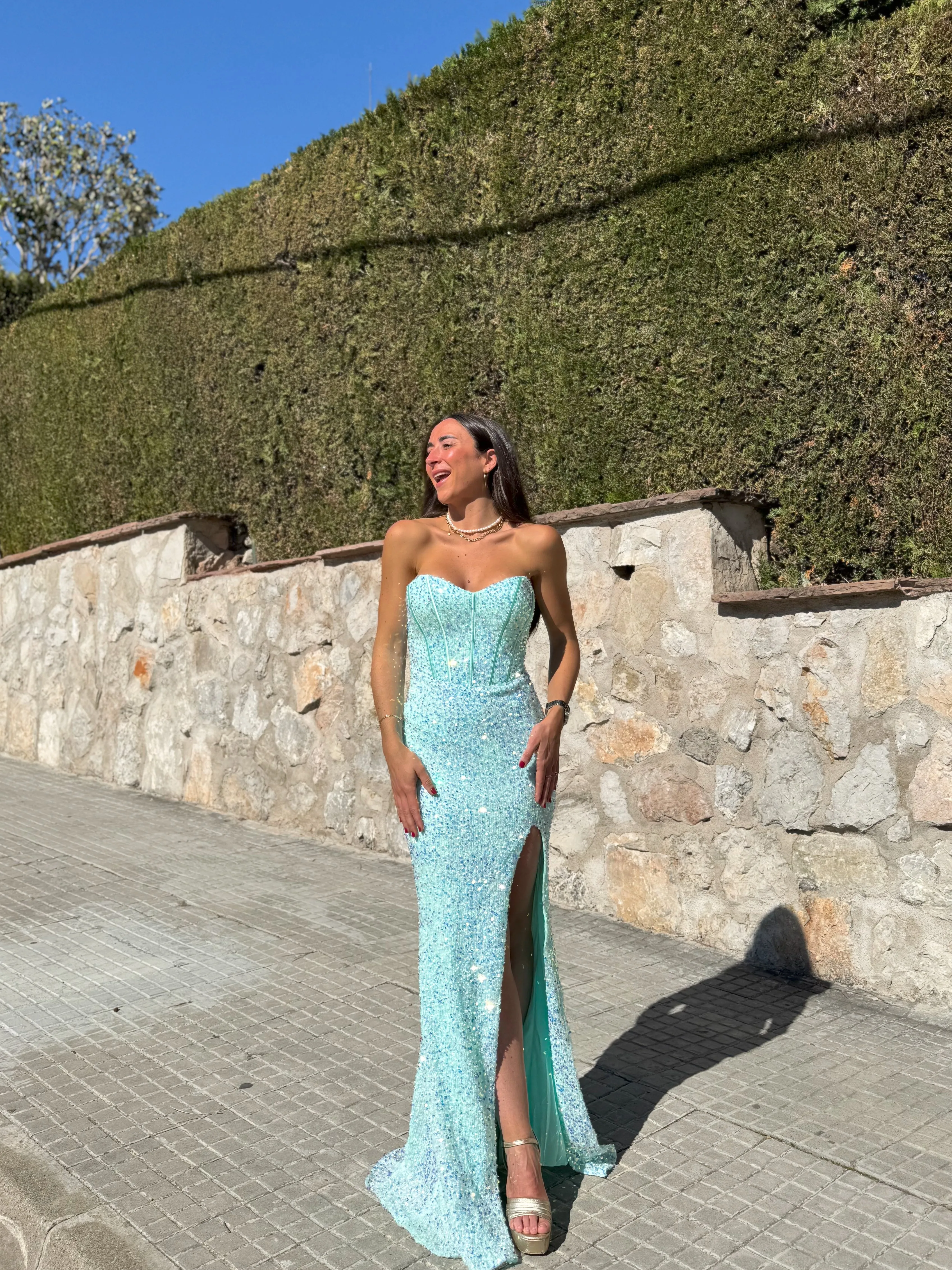 Vestido corse sirena glitter turquesa sold by Sorellas product image thumbnail 4