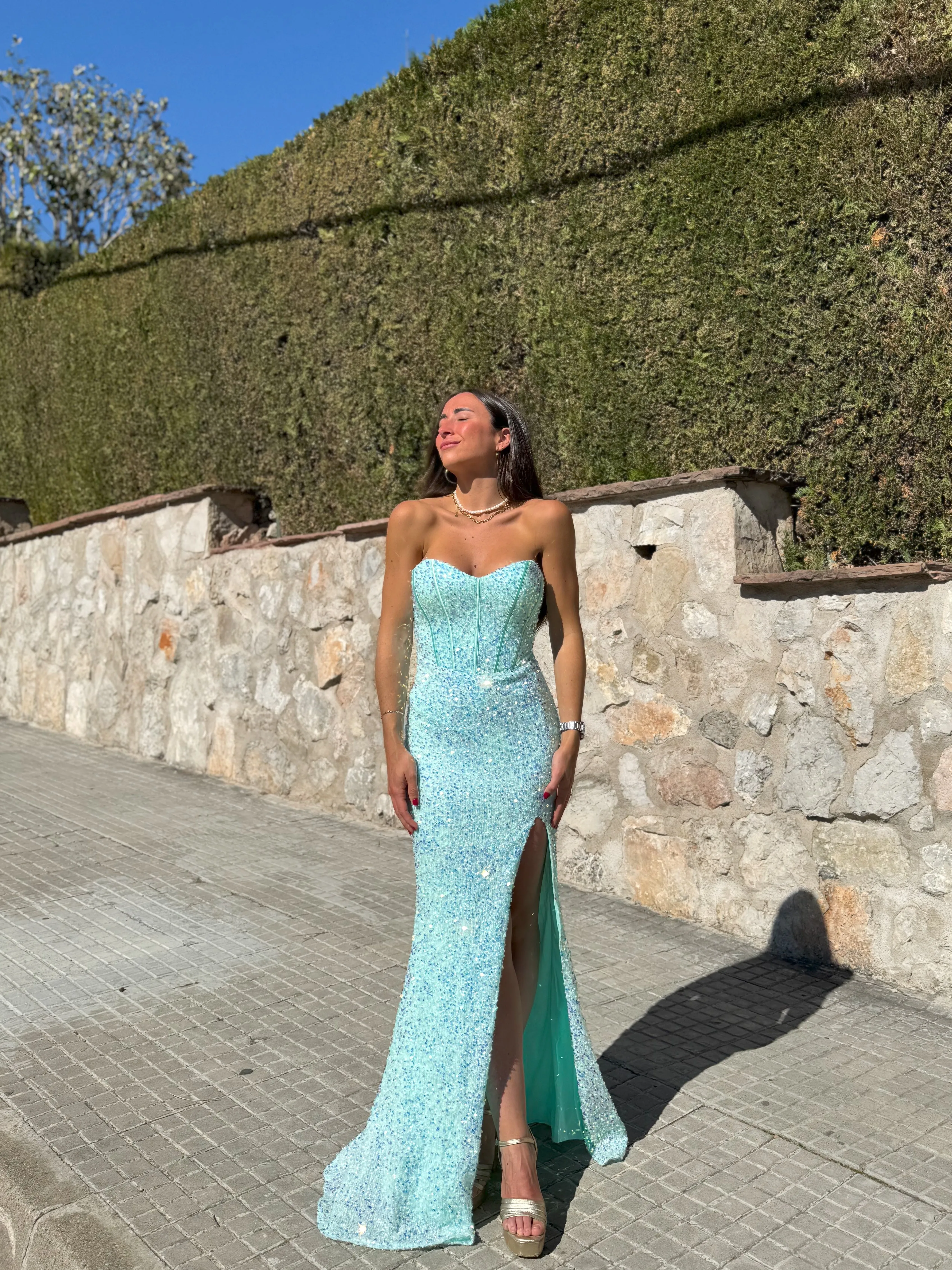 Vestido corse sirena glitter turquesa sold by Sorellas product image thumbnail 3