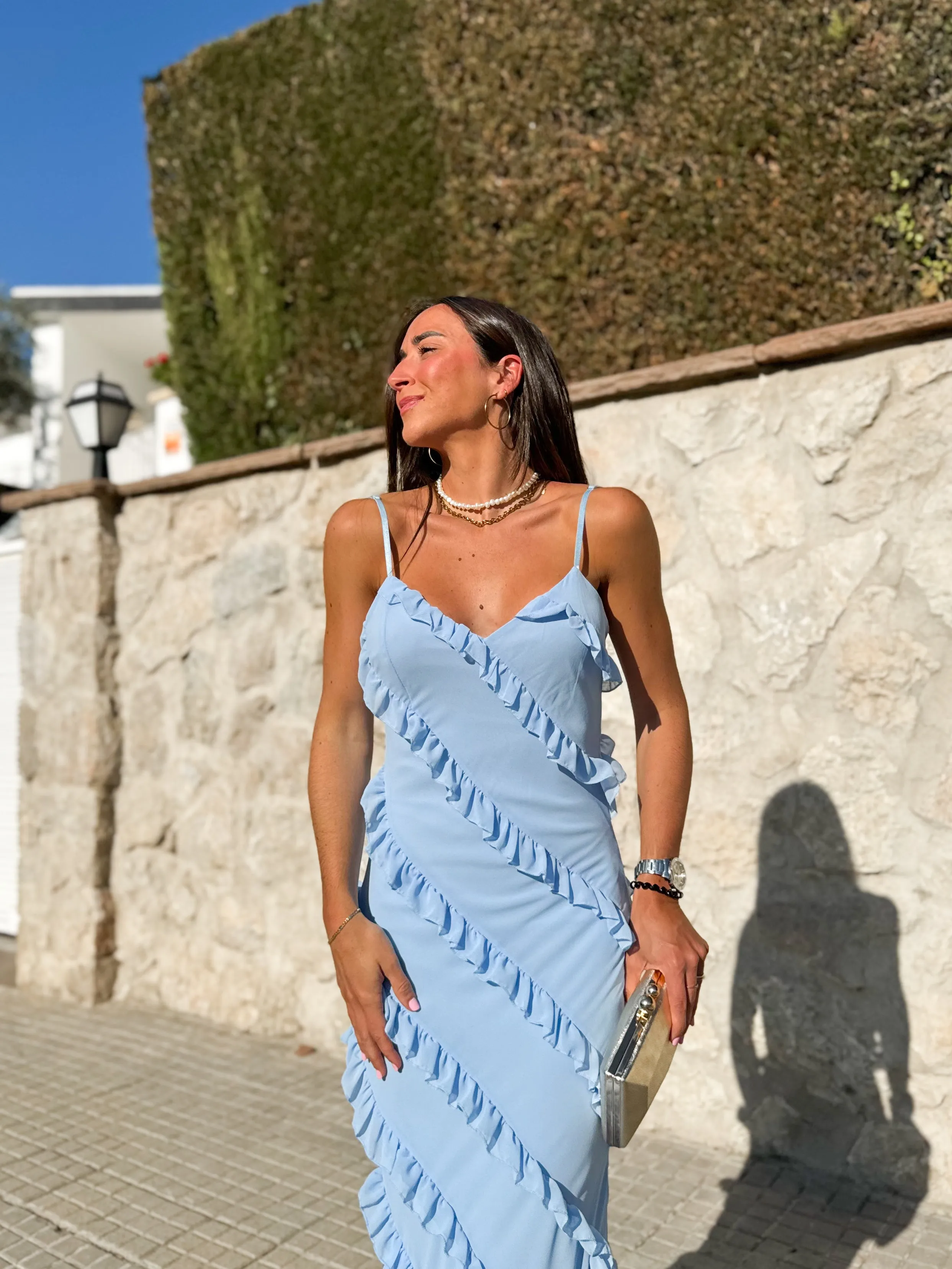 Vestido volantes crepe cielo sold by Sorellas product image thumbnail 3