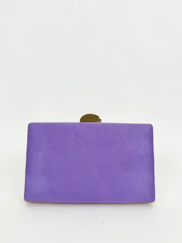 Clutch horizontal redondo lila sold by Sorellas