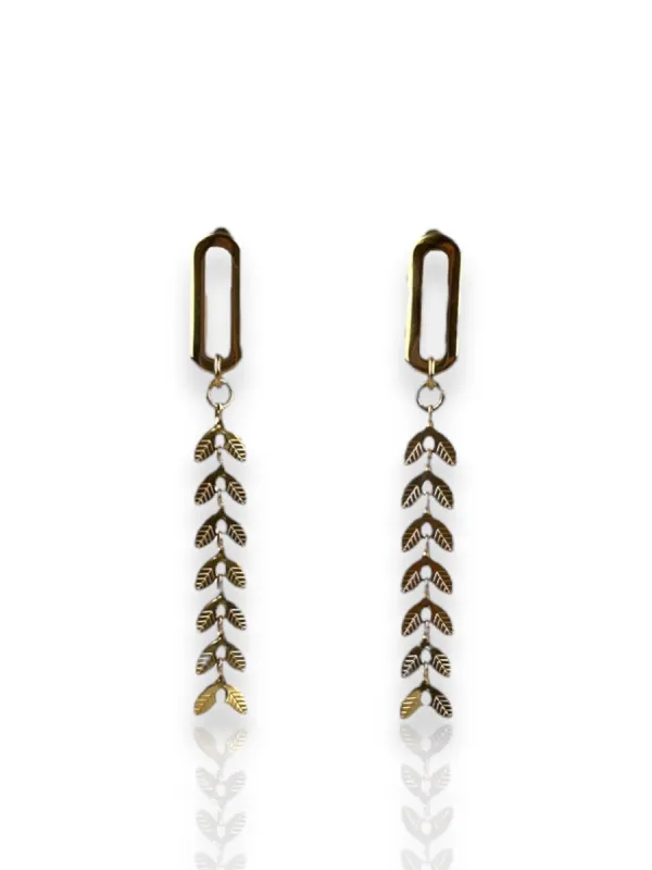 Pendientes caída espiga dorado sold by Sorellas