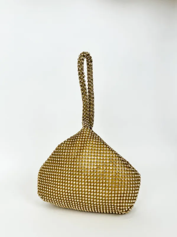 Clutch pocket brillos dorado sold by Sorellas