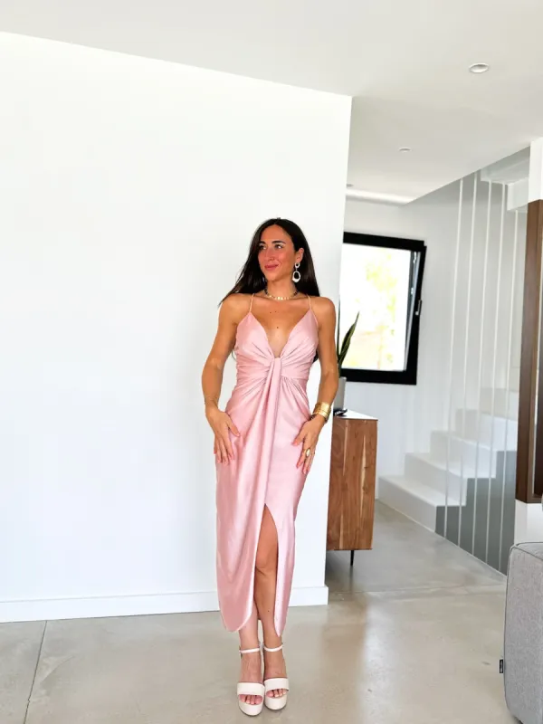 Vestido midi nudo rosa nude sold by Sorellas