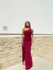 Vestido frunce choker espalda burdeos sold by Sorellas