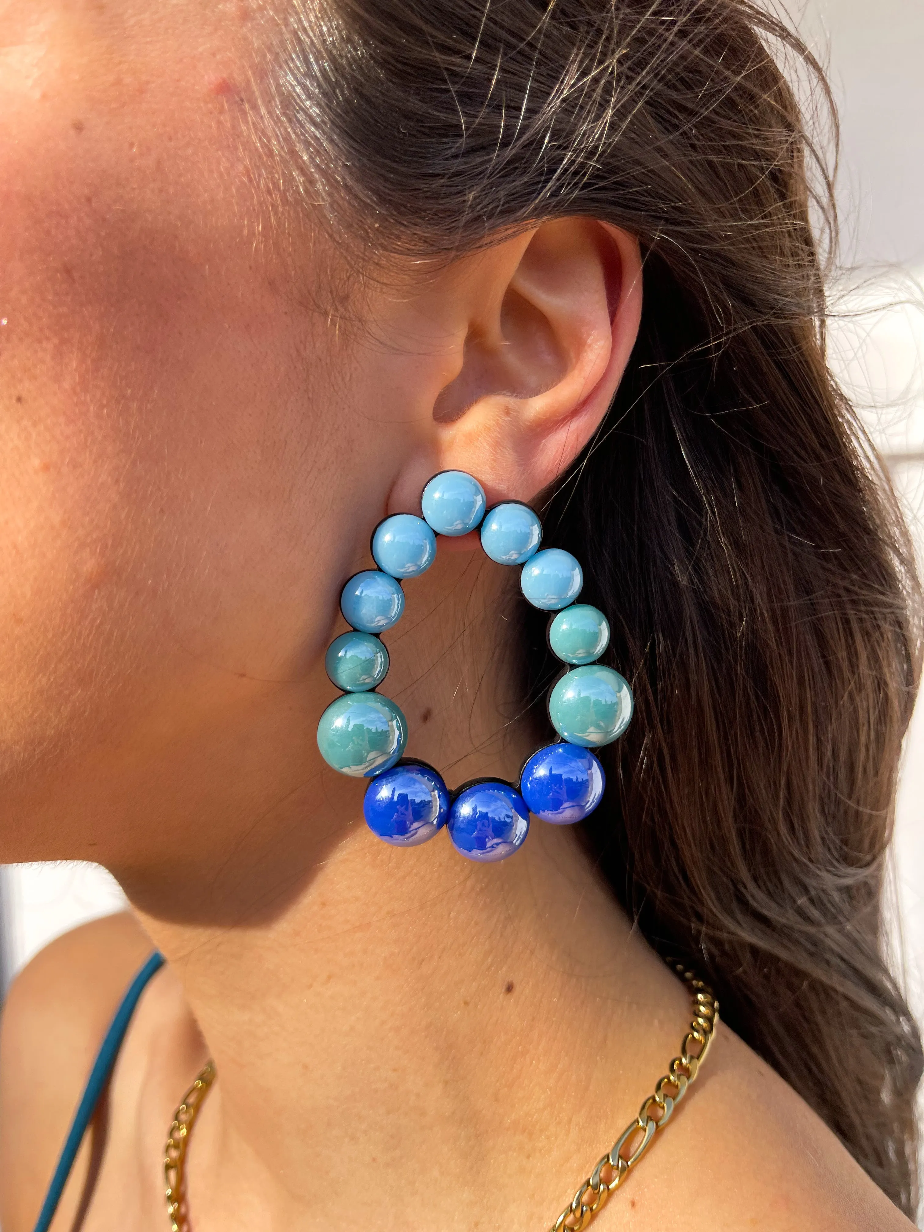 Pendientes ovalo azules sold by Sorellas product image thumbnail 3