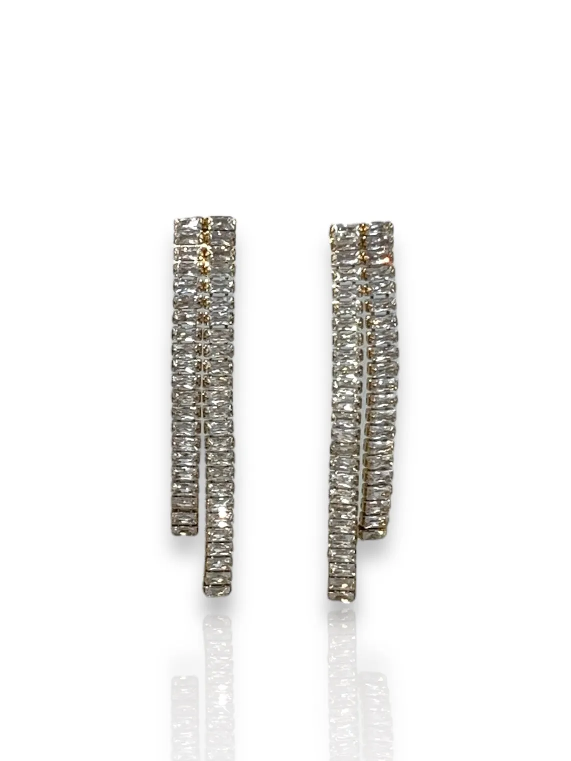 Pendientes doble caída brillantes dorado sold by Sorellas