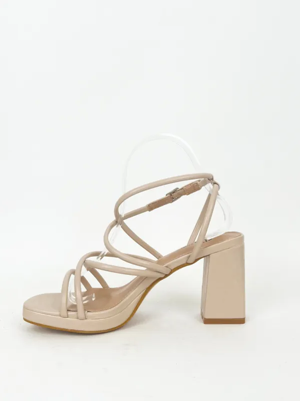 Sandalia plataforma entrelazado nude sold by Sorellas