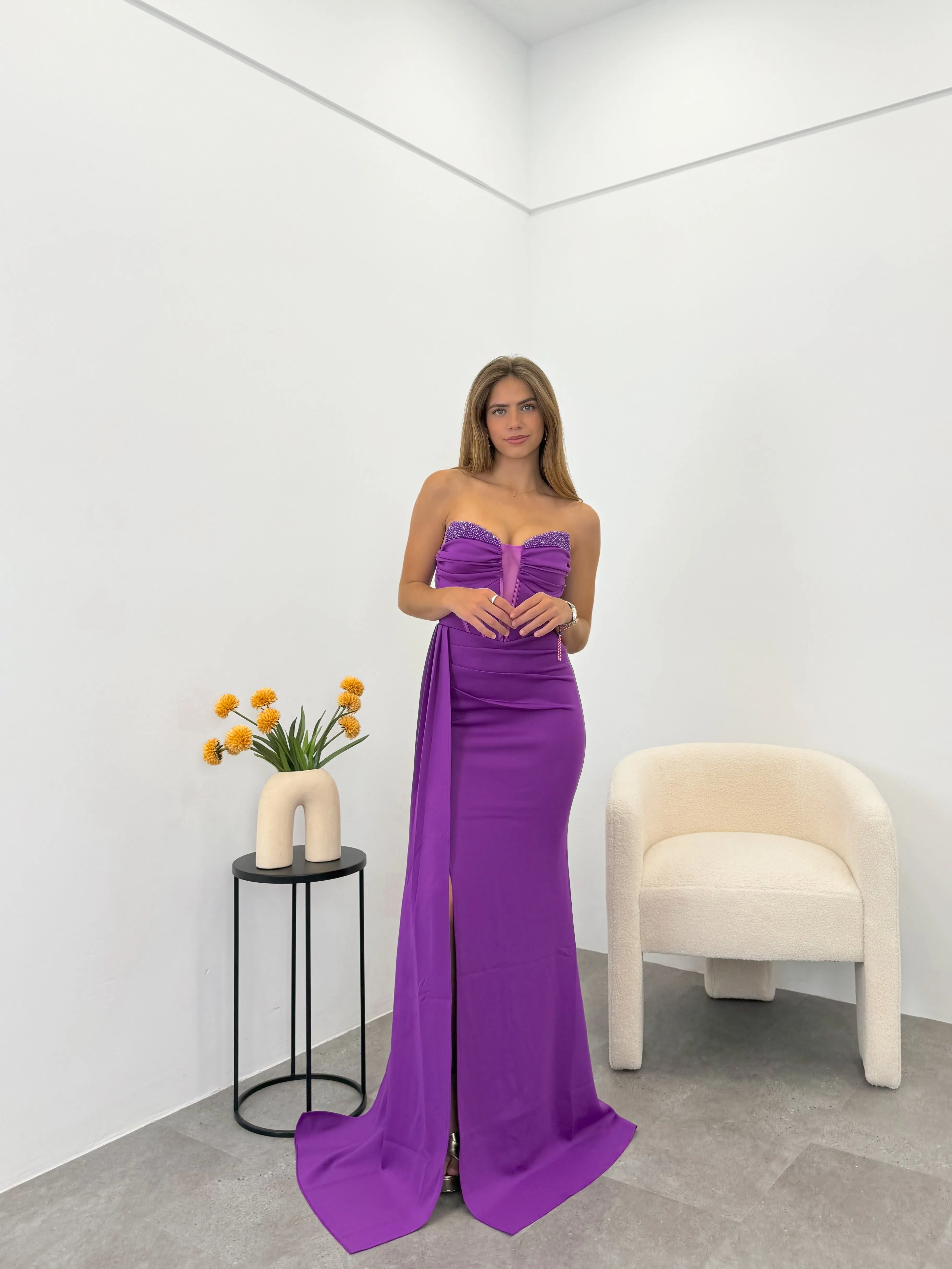 Vestido copas pedrería morado sold by Sorellas product image thumbnail 2
