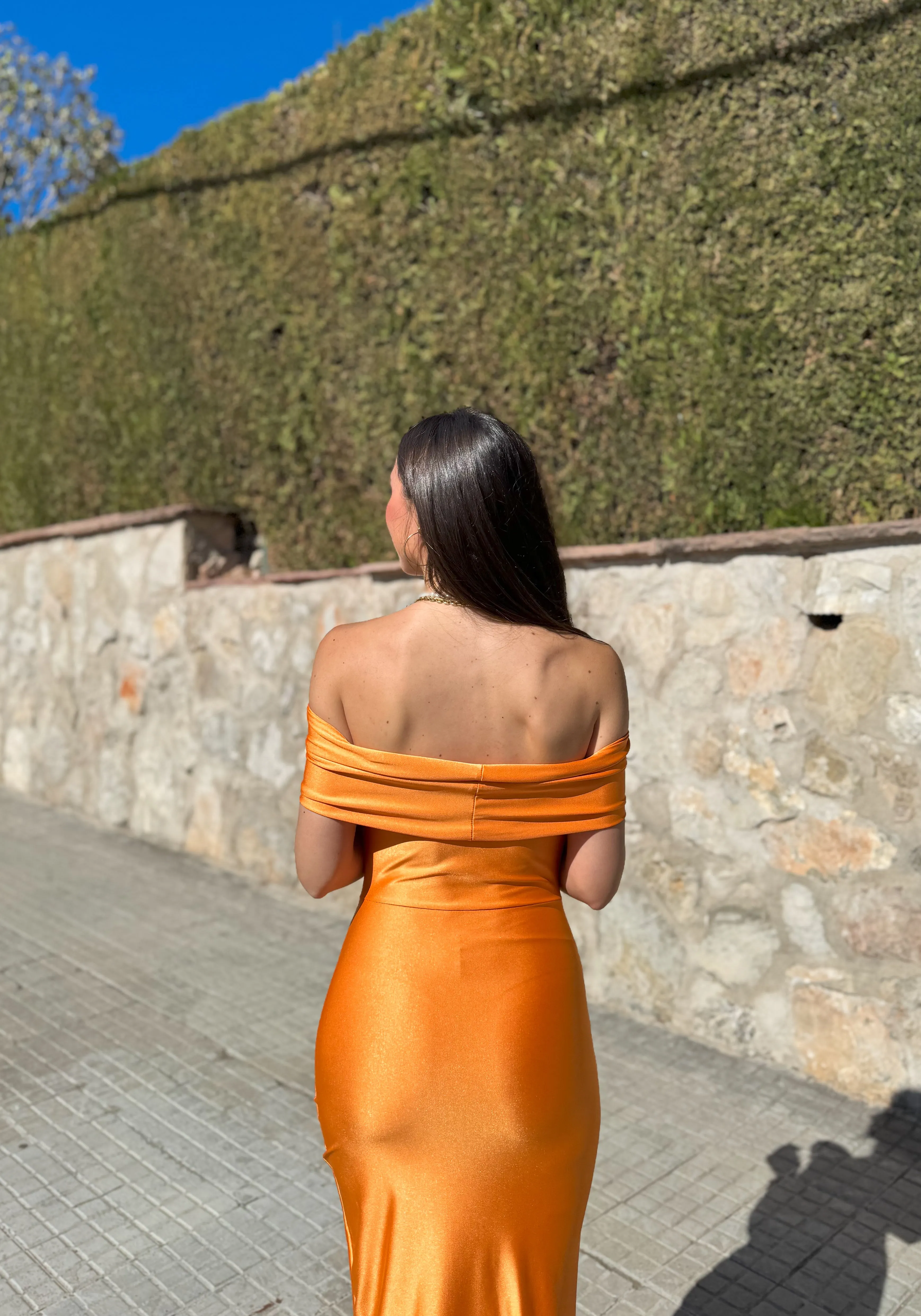 Vestido banda satinado naranja sold by Sorellas product image thumbnail 5