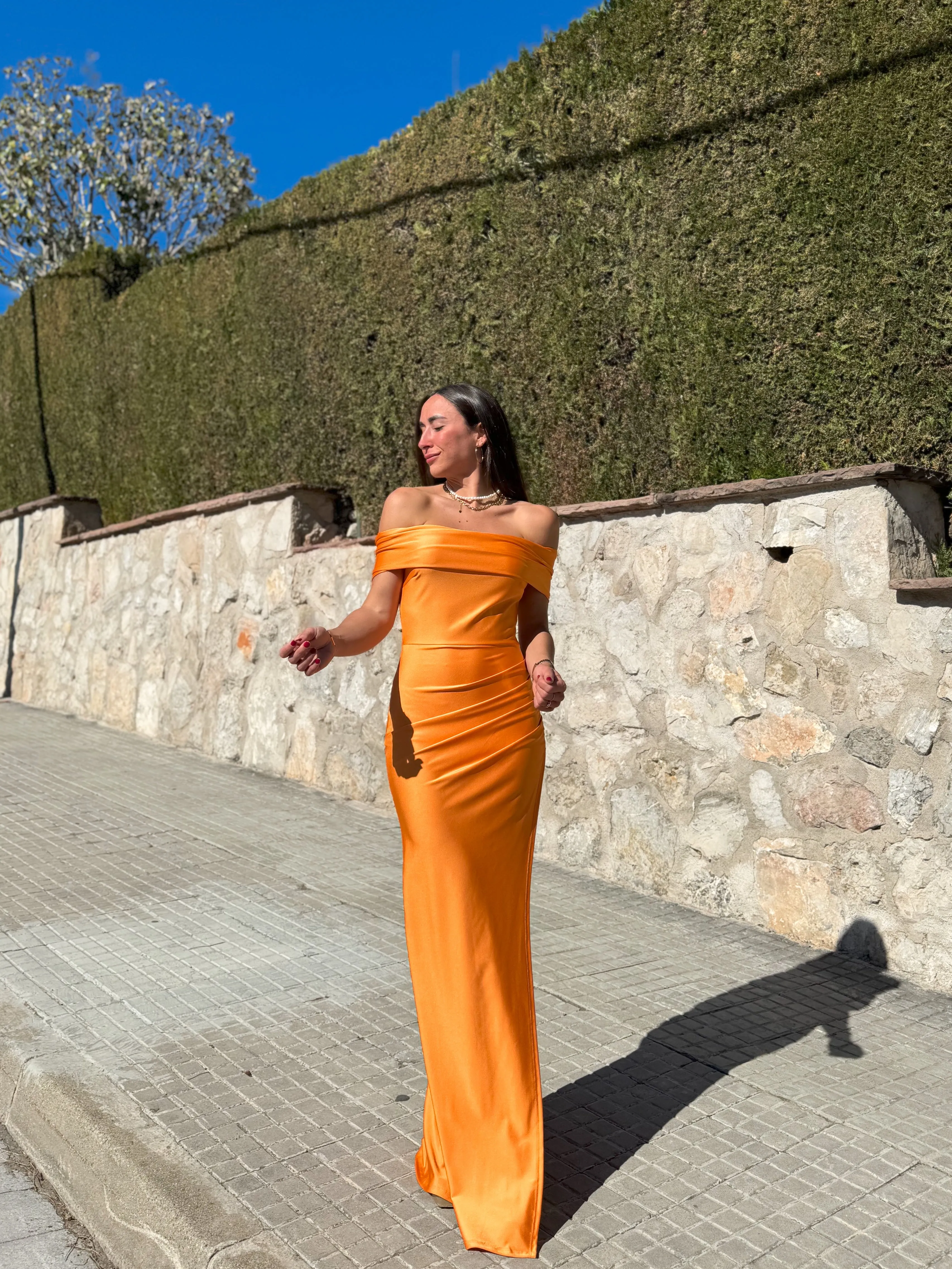 Vestido banda satinado naranja sold by Sorellas product image thumbnail 3