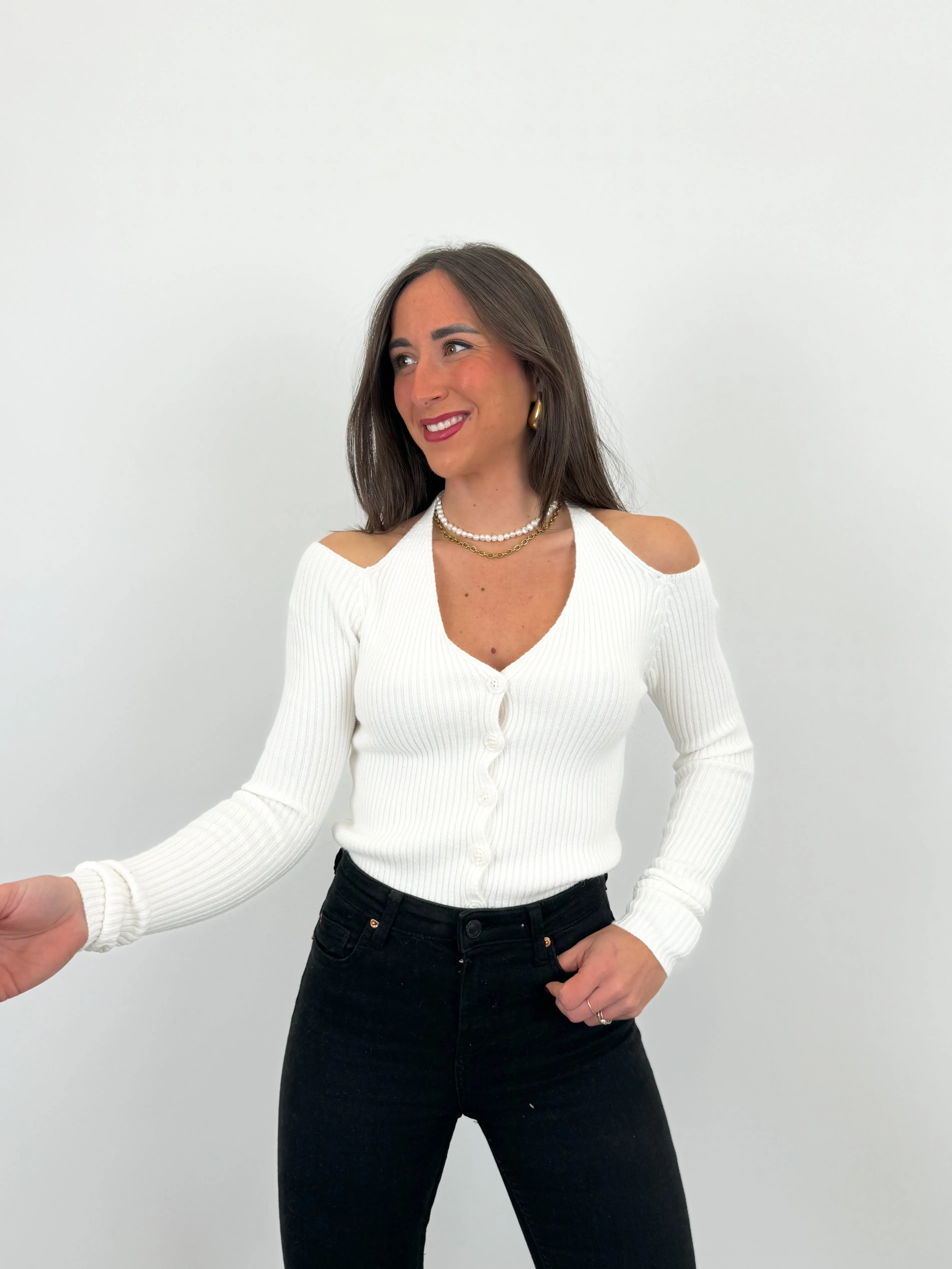 Jersey cruzado botones blanco sold by Sorellas product image thumbnail 3