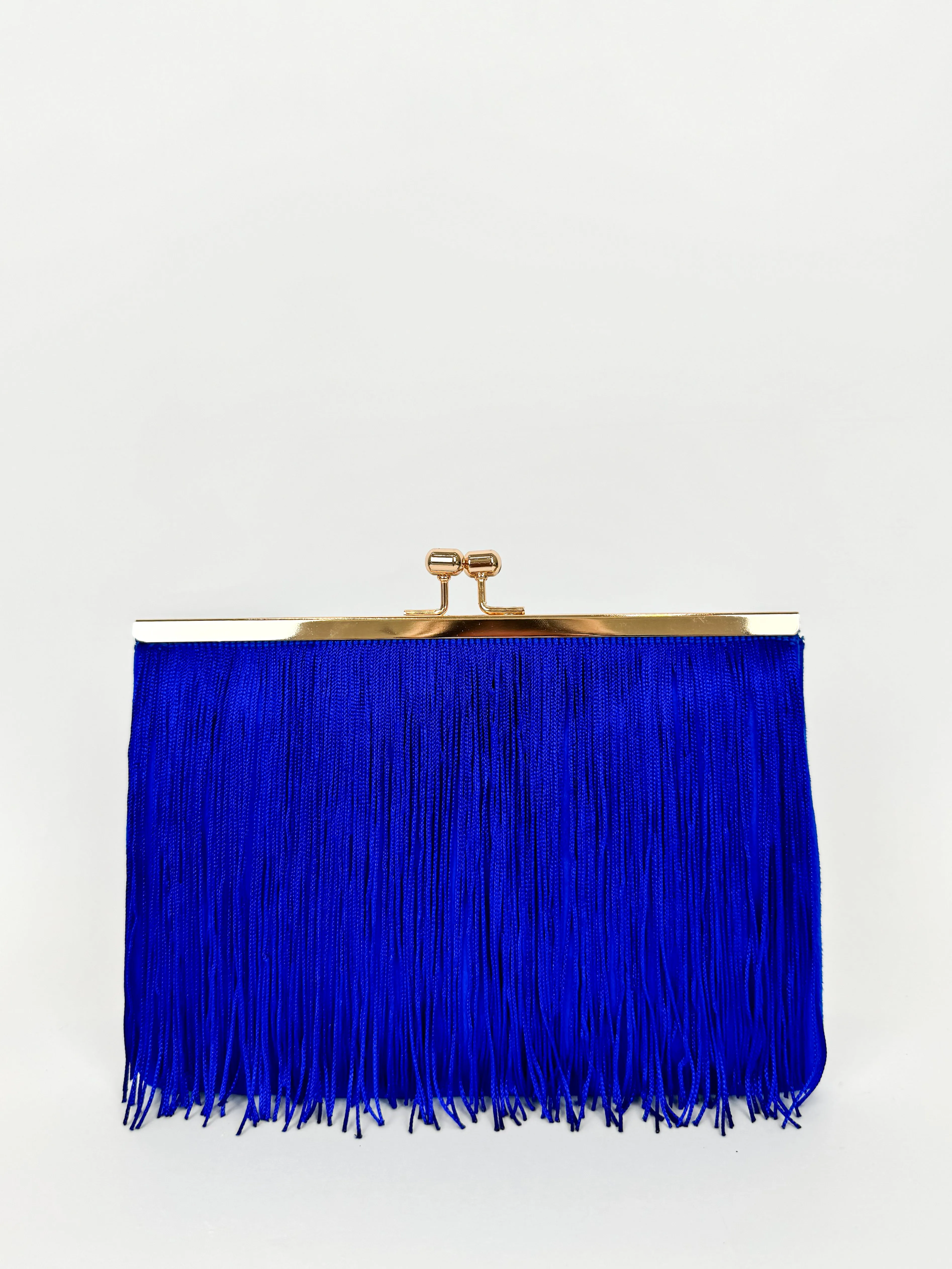 Clutch ante flecos azul sold by Sorellas