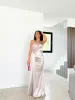 Vestido banda pico satin beige sold by Sorellas