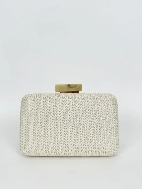 Clutch fiesta rafia beige sold by Sorellas