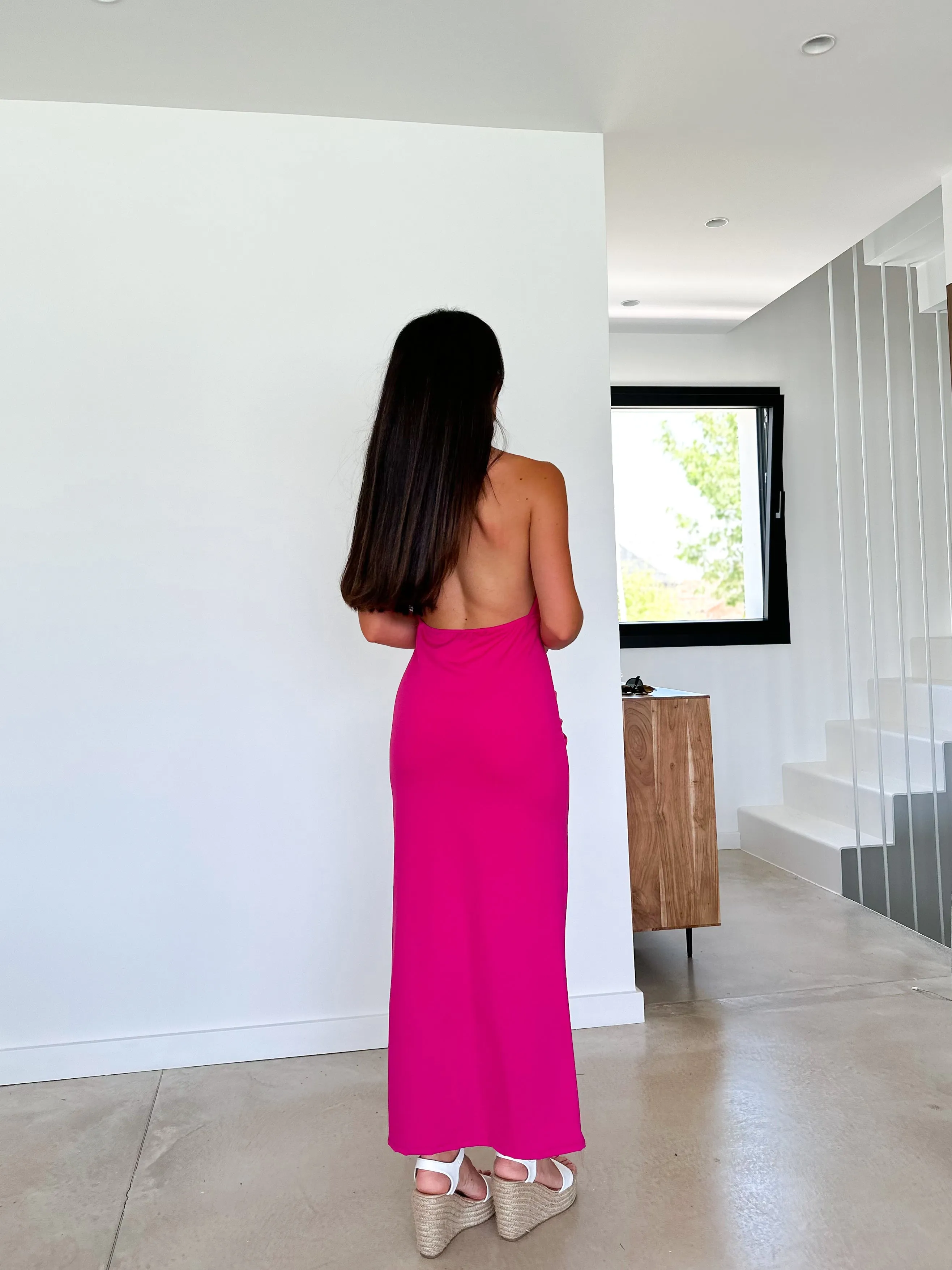 Vestido frunce pico fucsia sold by Sorellas product image thumbnail 5