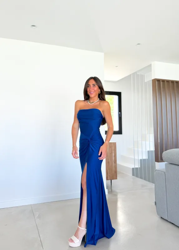 Vestido corsé banda nudo azul sold by Sorellas