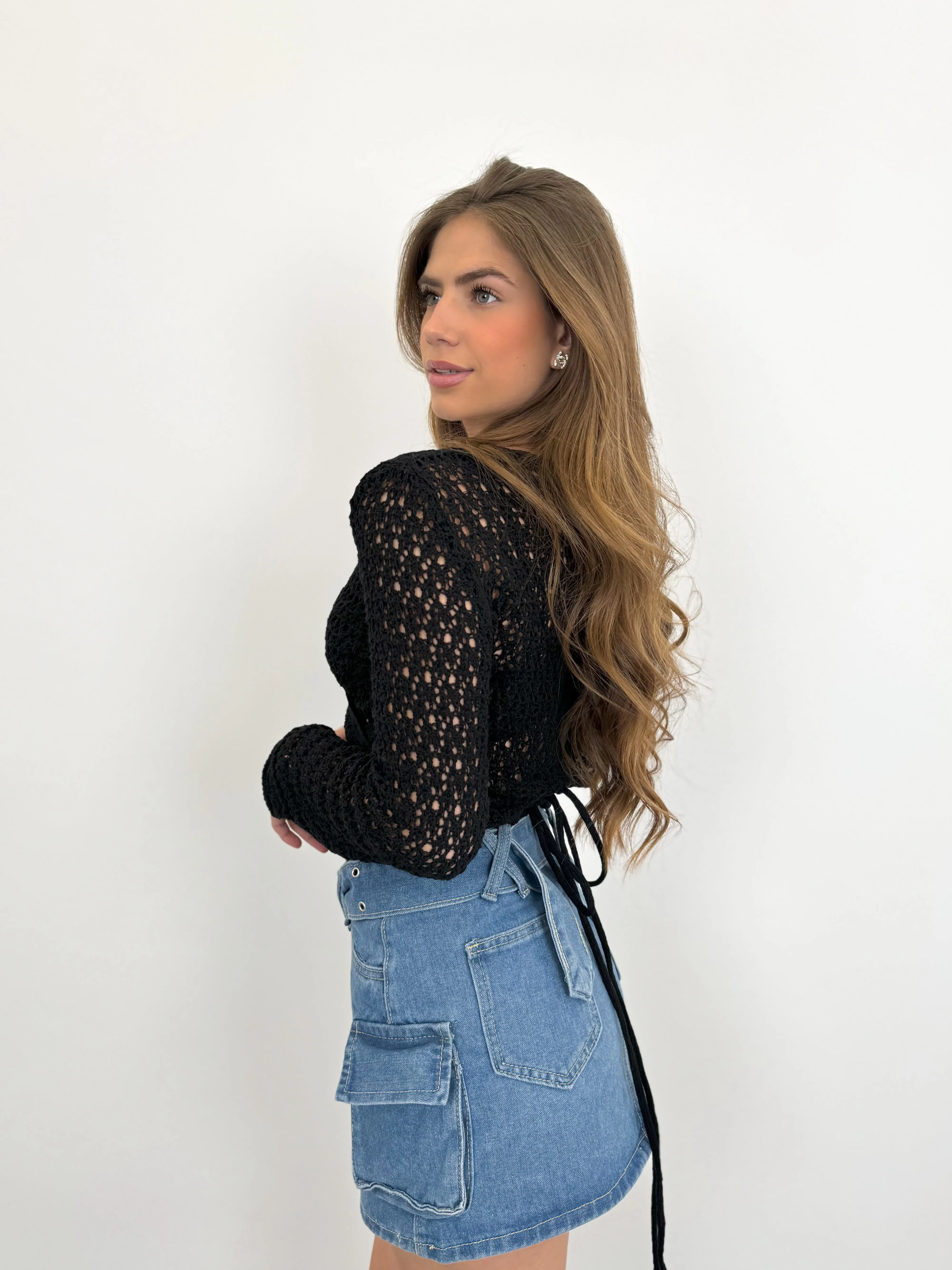 Jersey cruzado calado negro sold by Sorellas product image thumbnail 4