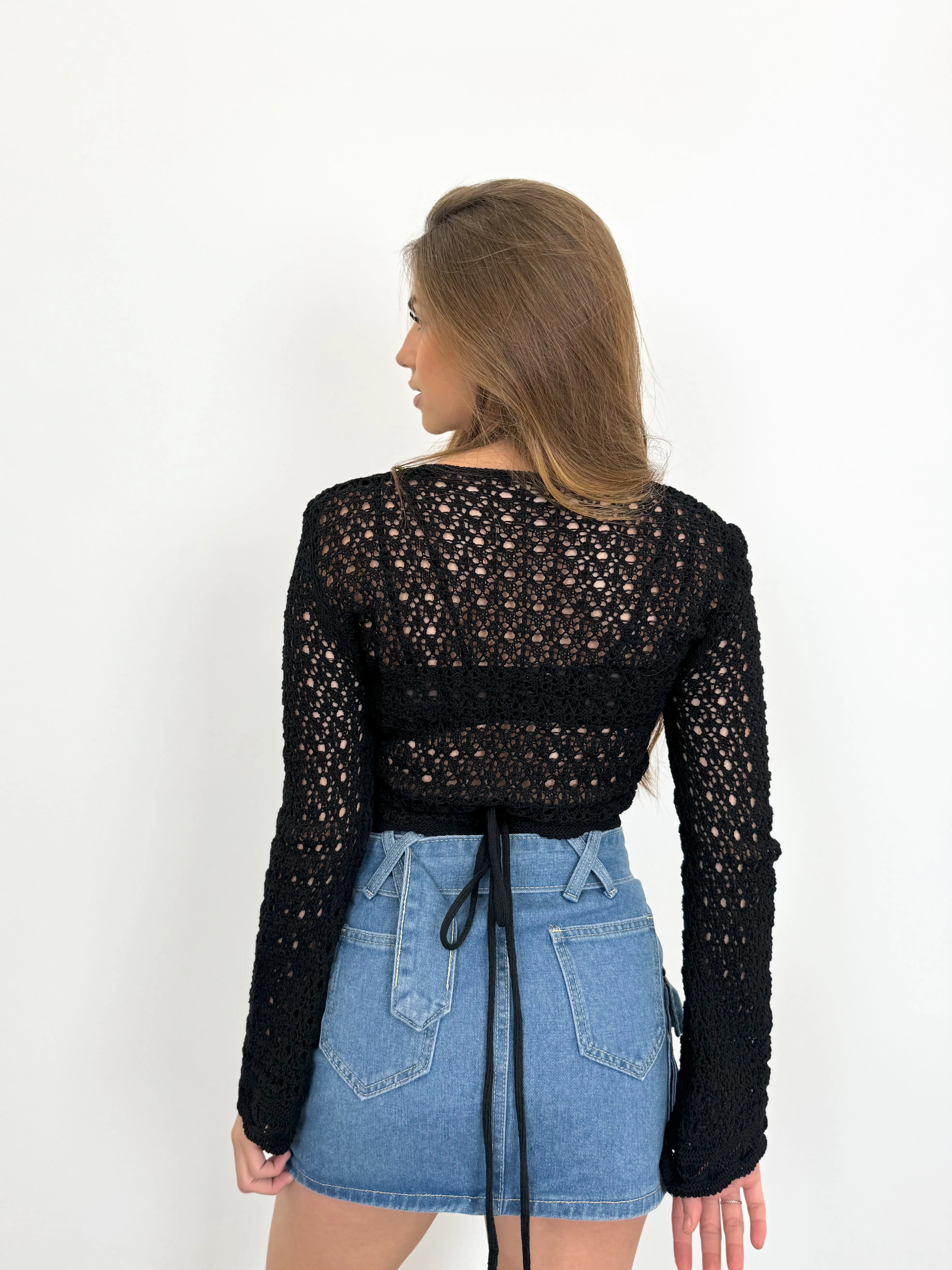 Jersey cruzado calado negro sold by Sorellas product image thumbnail 5