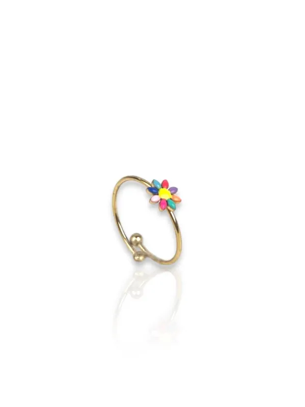 Anillo flor multi dorado sold by Sorellas