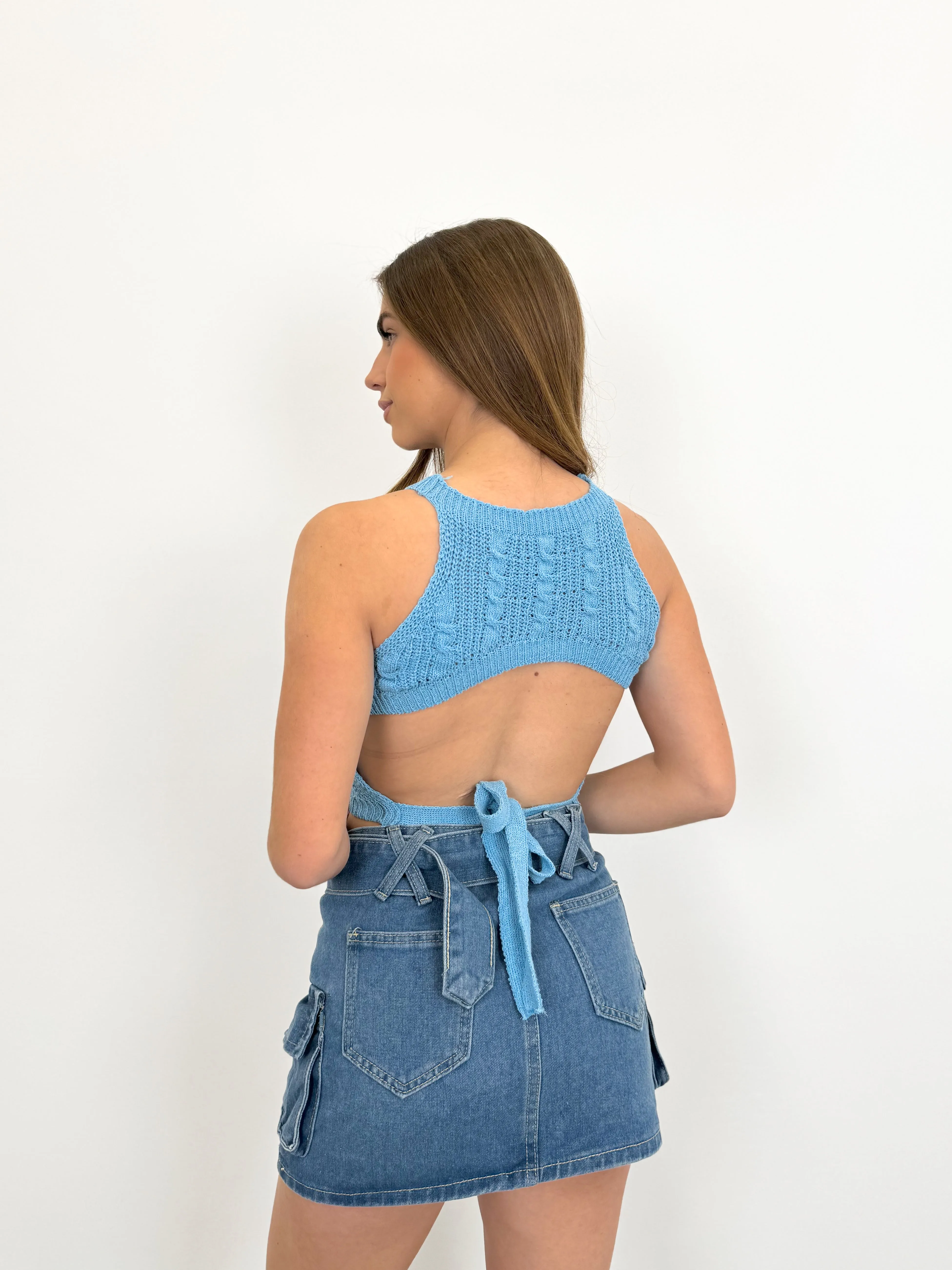 Top croche lazo espalda azul sold by Sorellas product image thumbnail 4