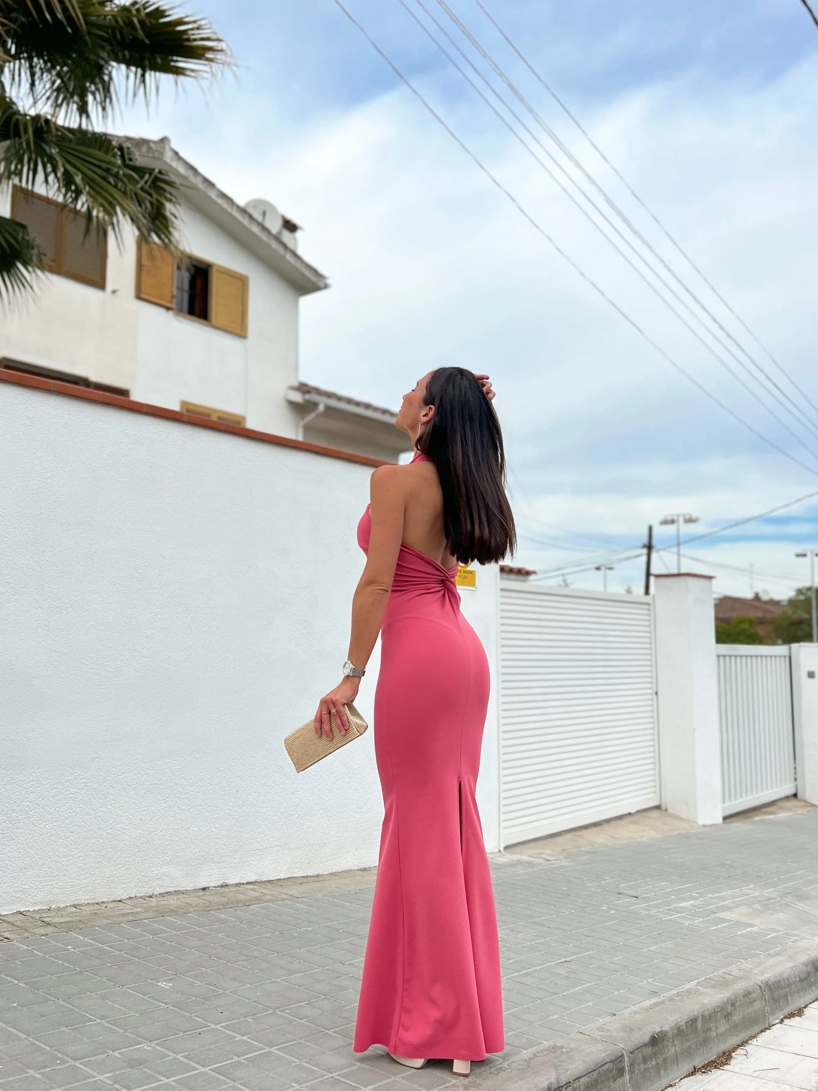 Vestido halter sirena coral sold by Sorellas product image thumbnail 4