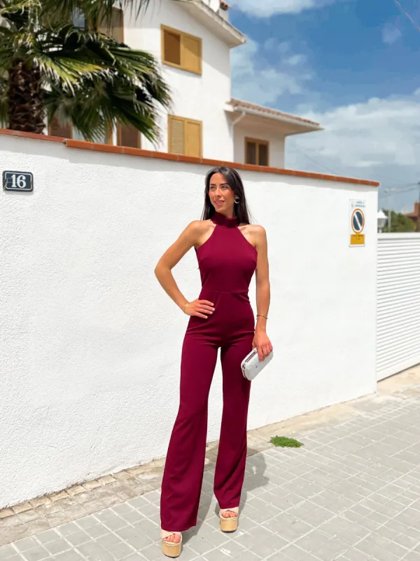 Mono halter crepe vino sold by Sorellas
