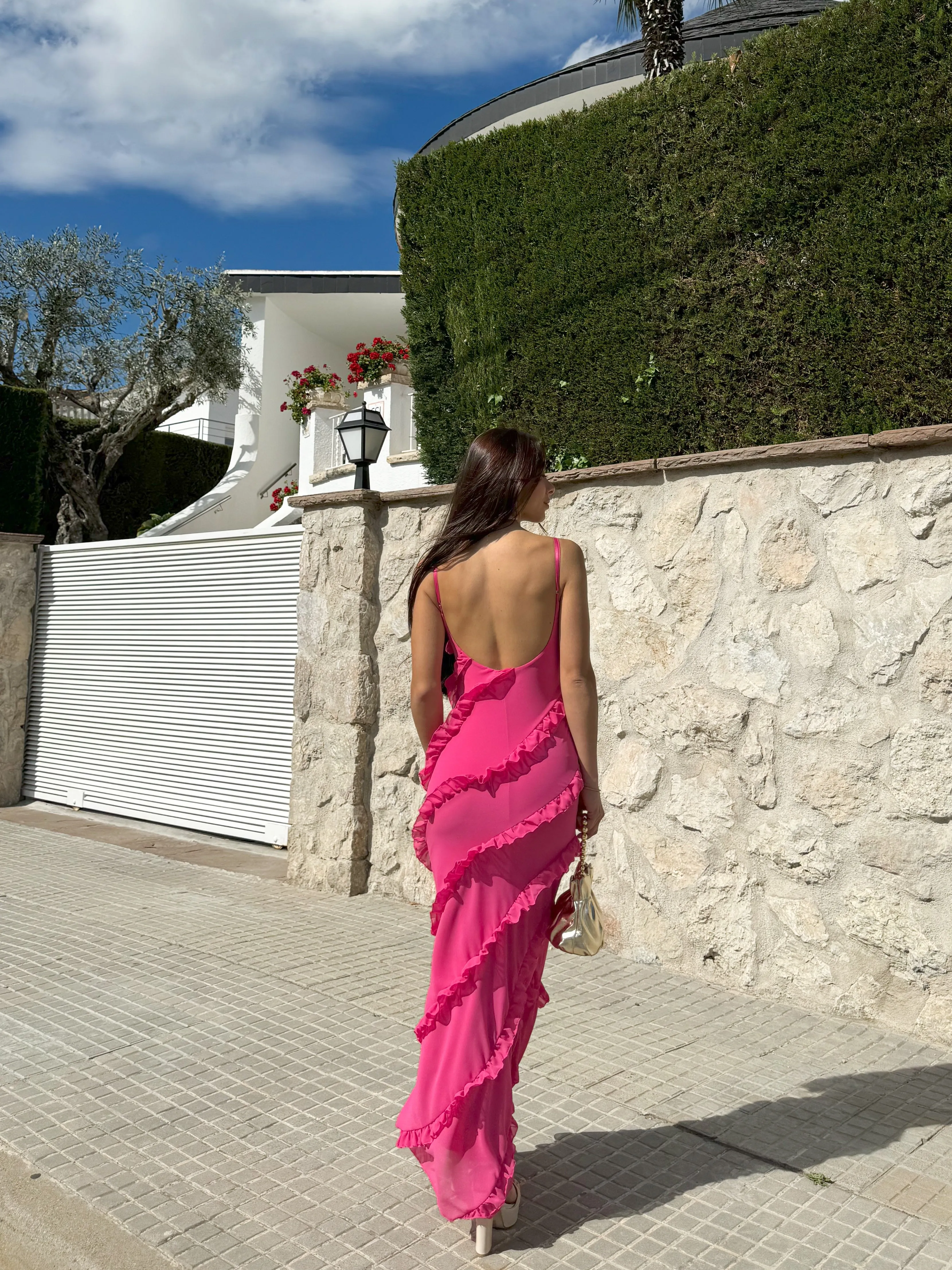 Vestido volantes crepe rosa sold by Sorellas product image thumbnail 5