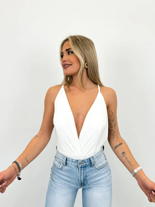 Body espalda cruzada blanco sold by Sorellas