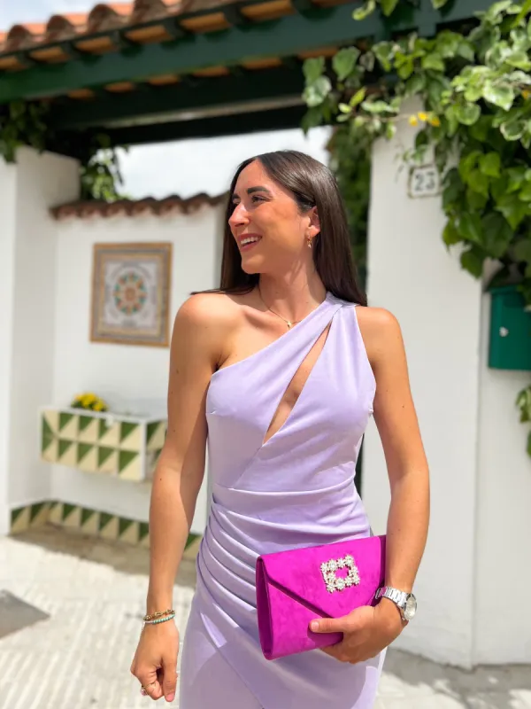 Vestido midi asimétrico lila sold by Sorellas