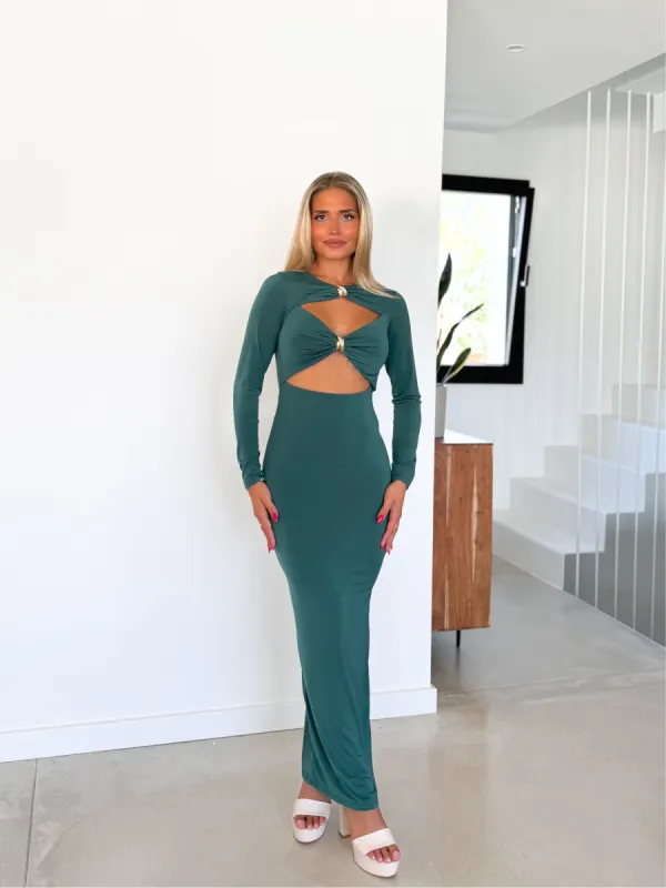 Vestido aberturas detalle botella sold by Sorellas