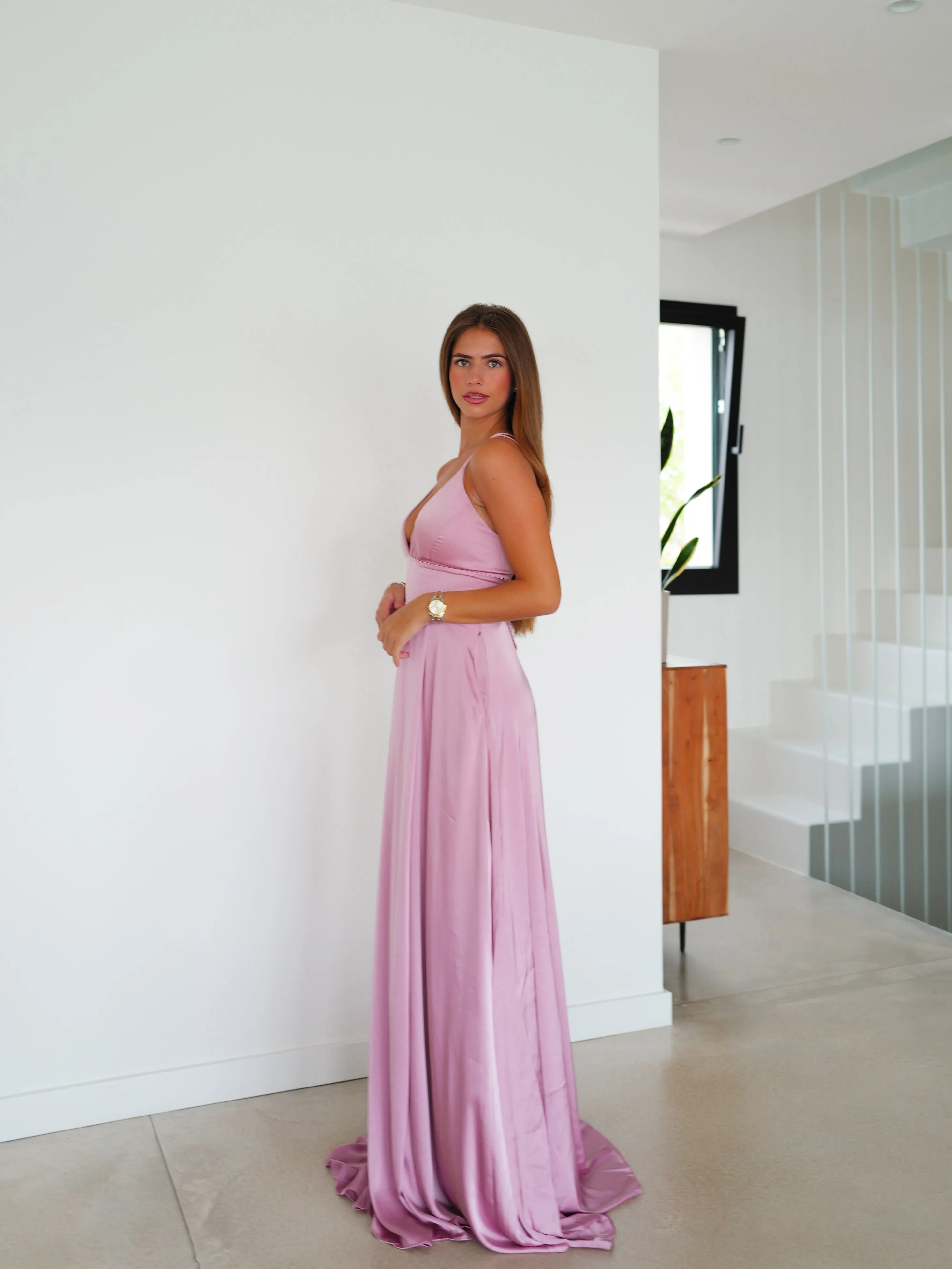 Vestido raso entrelazado rosa sold by Sorellas product image thumbnail 5