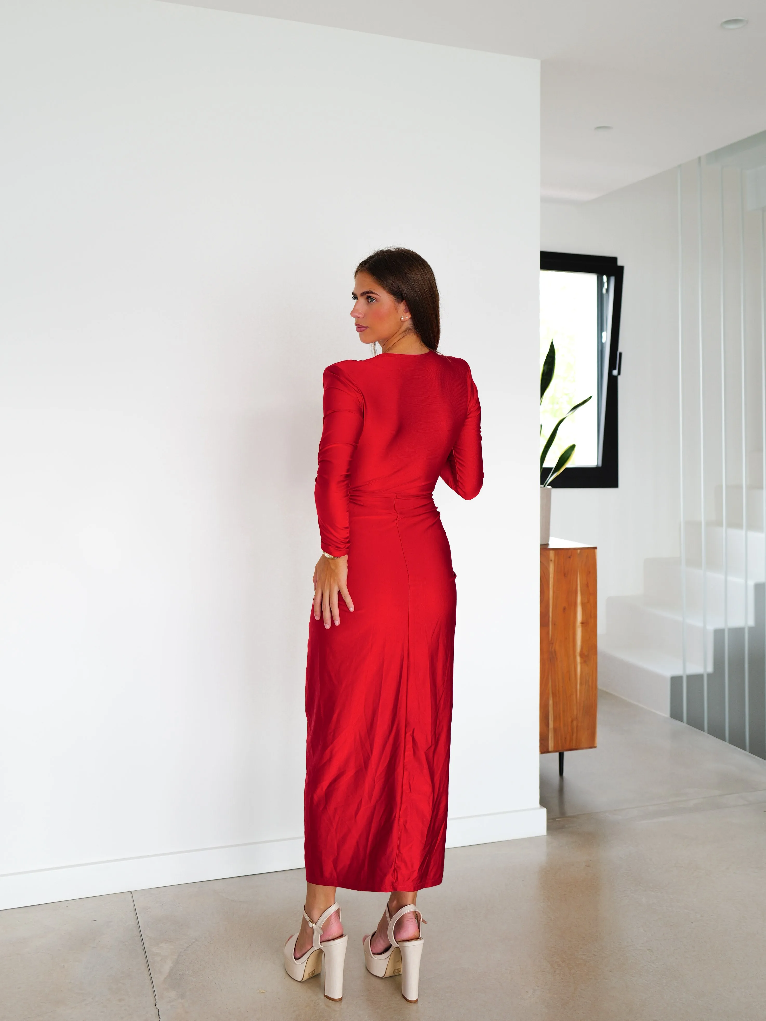 Vestido manga nudo rojo sold by Sorellas product image thumbnail 3